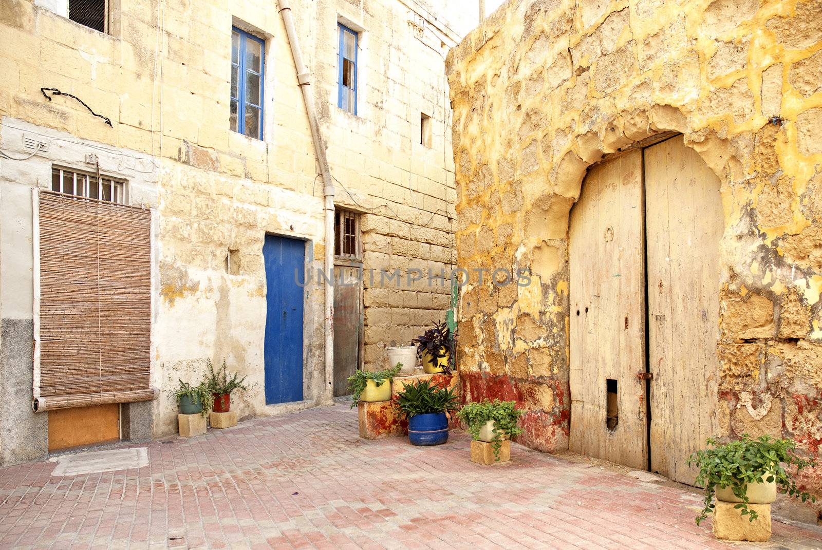 alley in old residential area of valetta malta