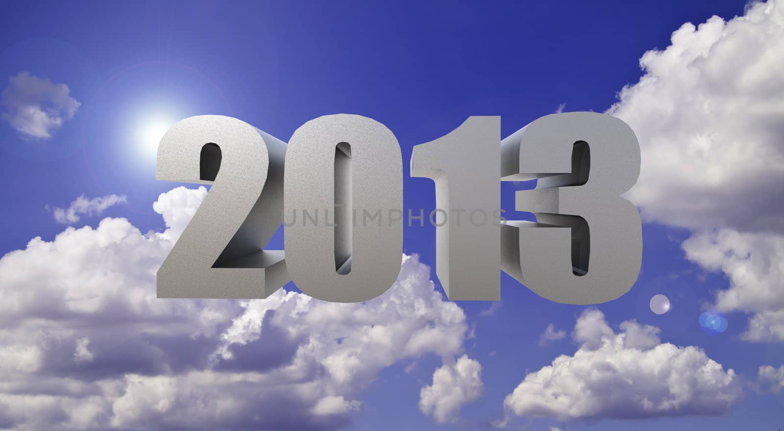 2013 ,new year text on sky  by siraanamwong