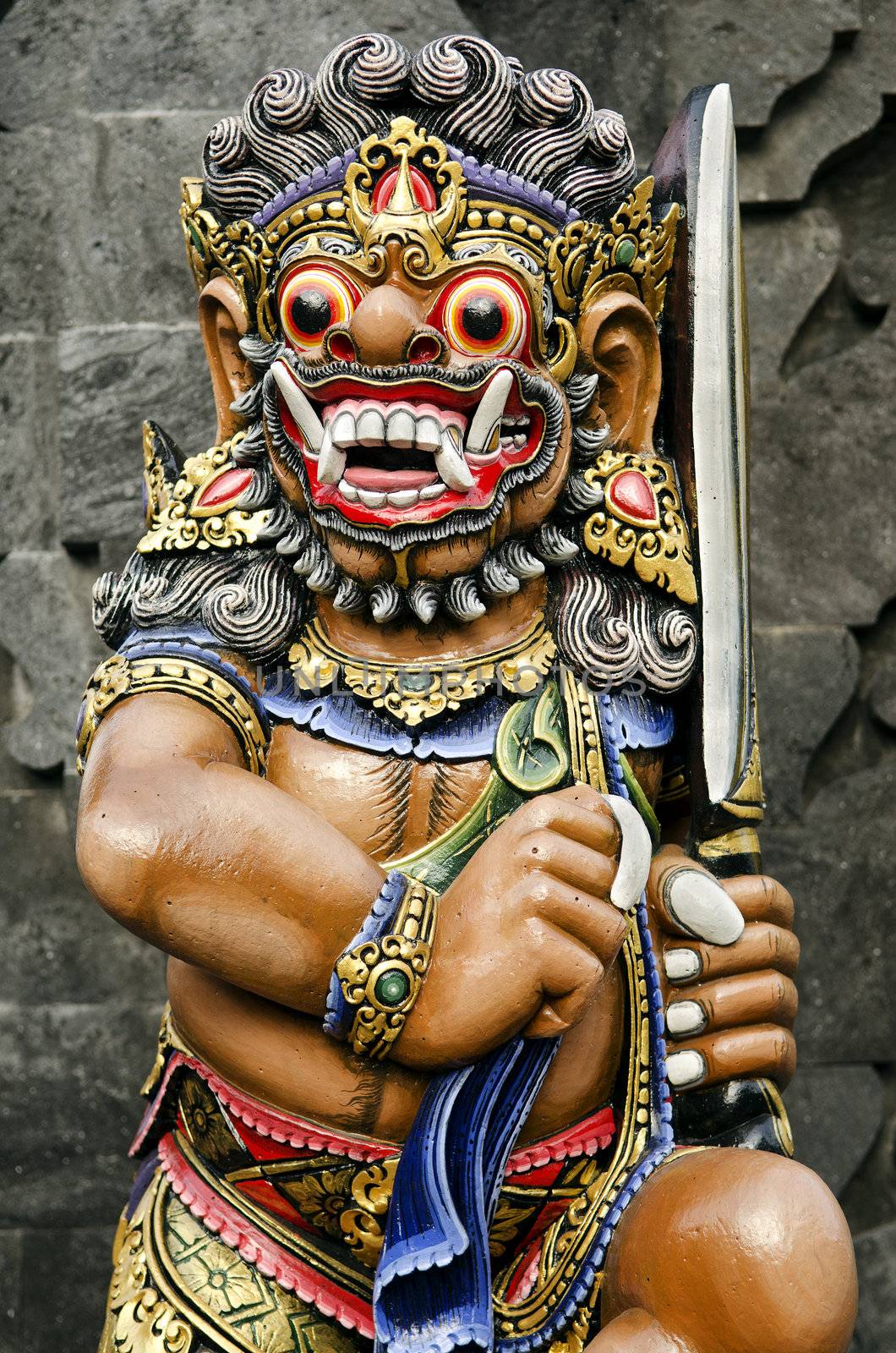 statue in temple in bali indonesia