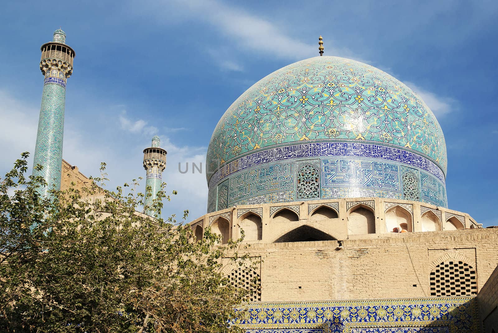 mosque tiles in isfahan iran