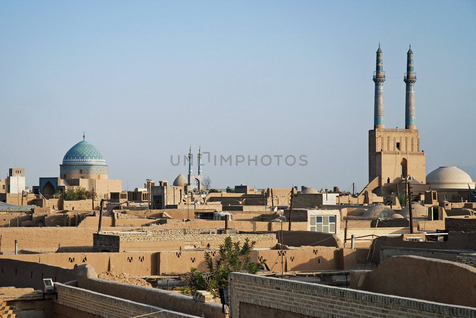 view of rooftops in yazd iran