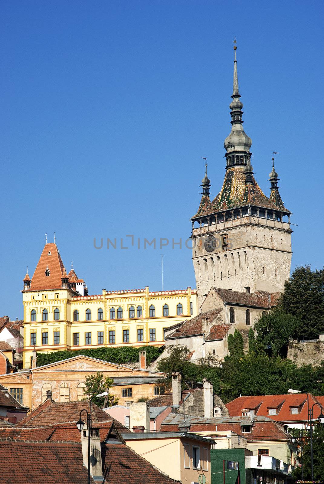 rooftops of sighisoara in transylvania romania