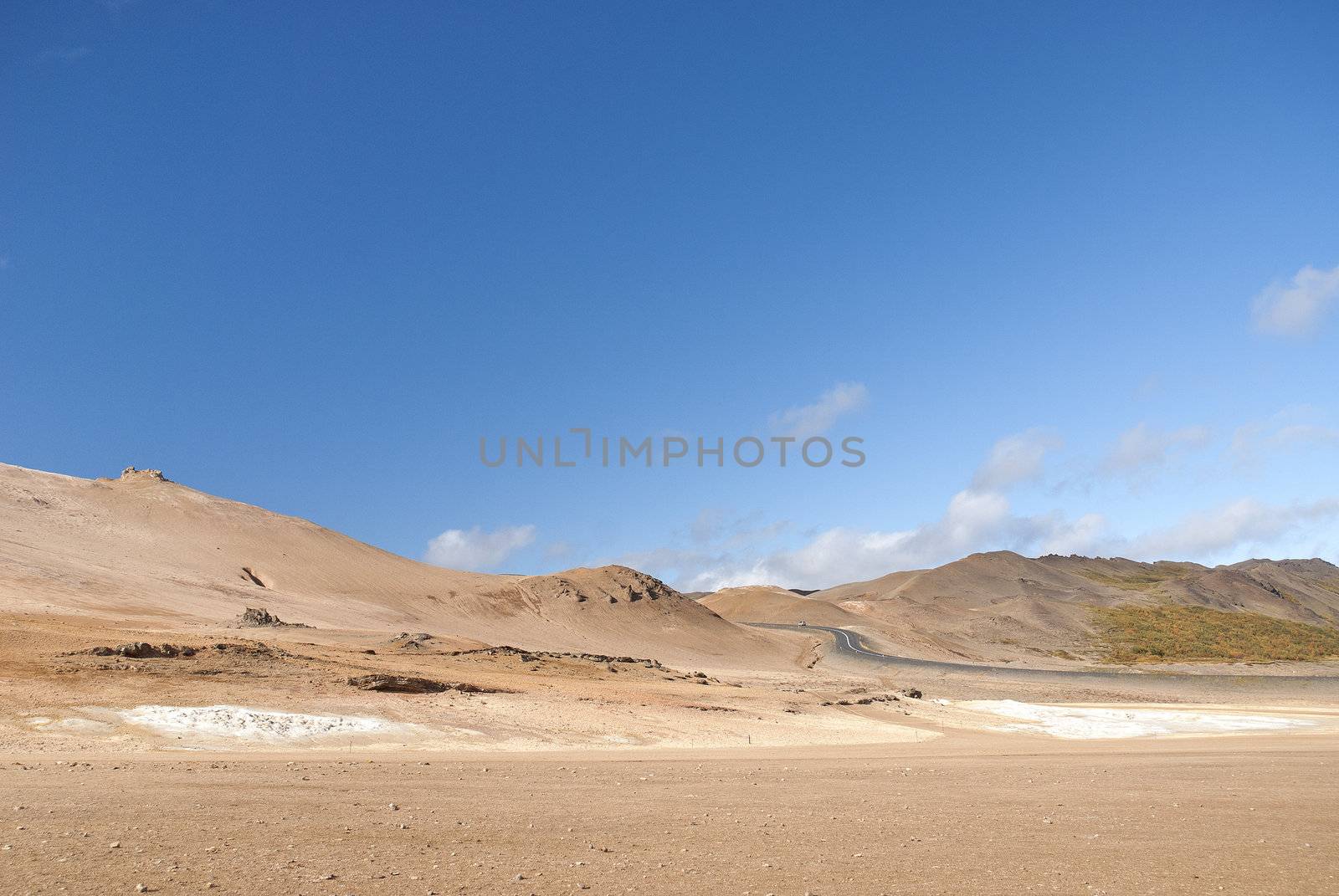 volcanic desert landscape in iceland interior