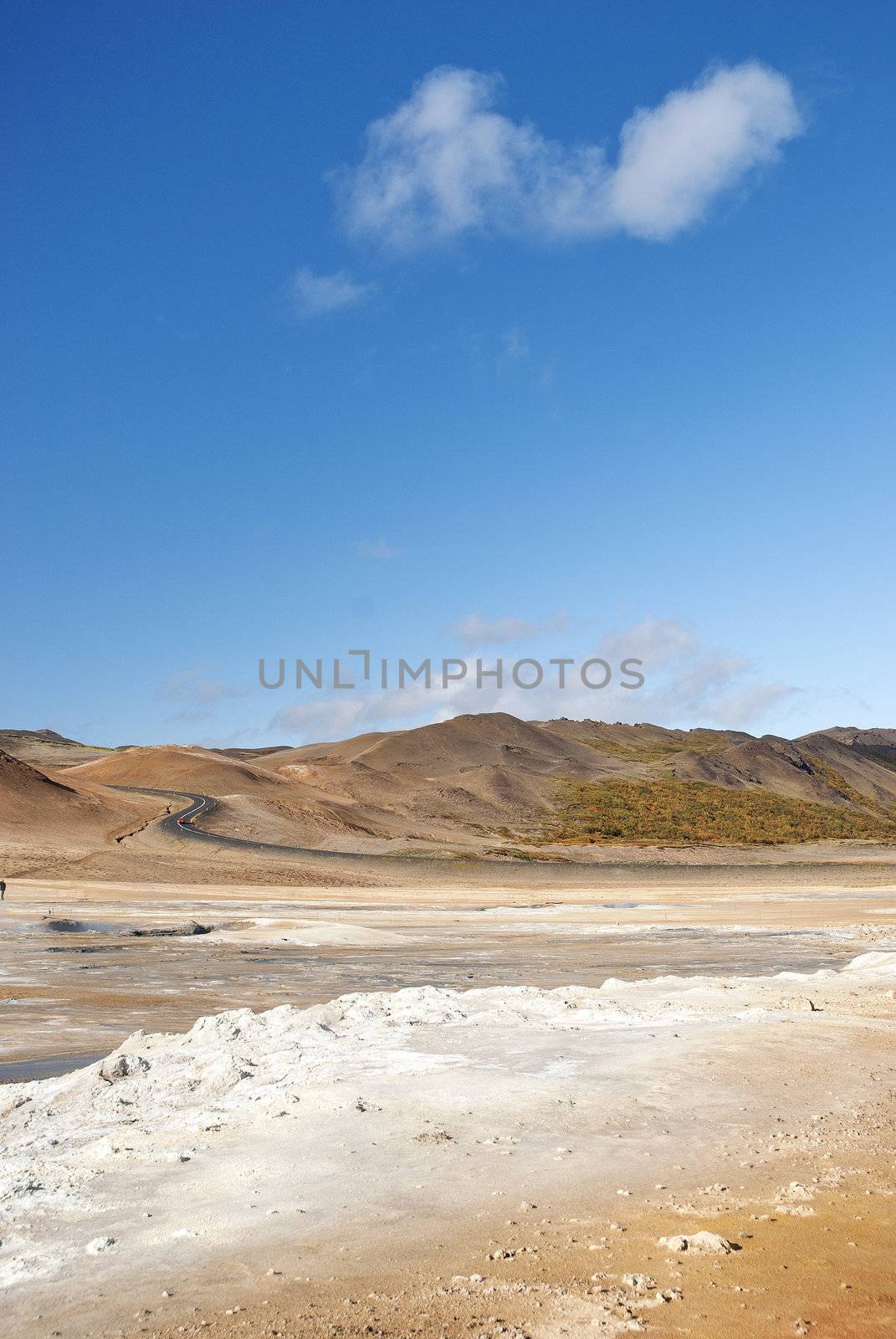 volcanic desert landscape in iceland interior