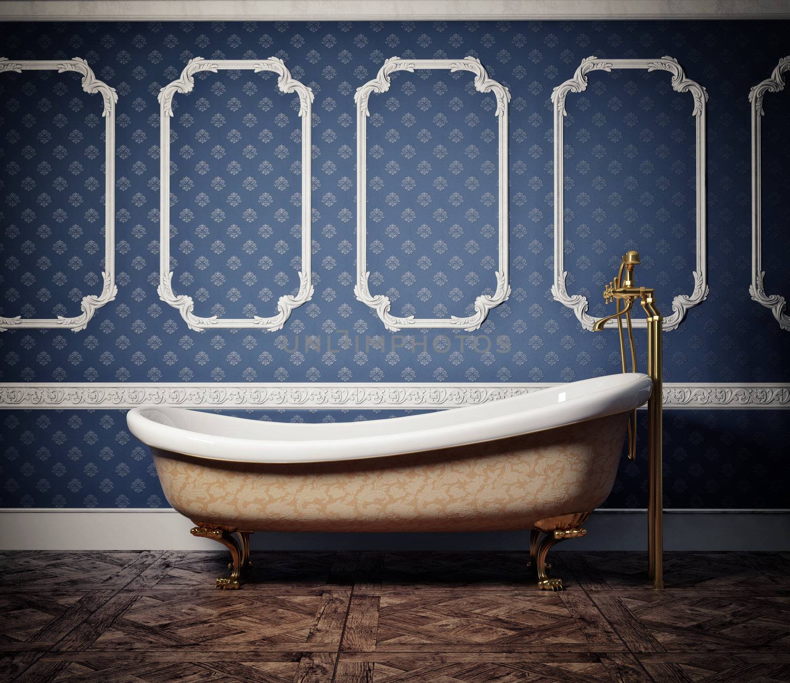 classic style bathtub ( photo and cg elements compilation)