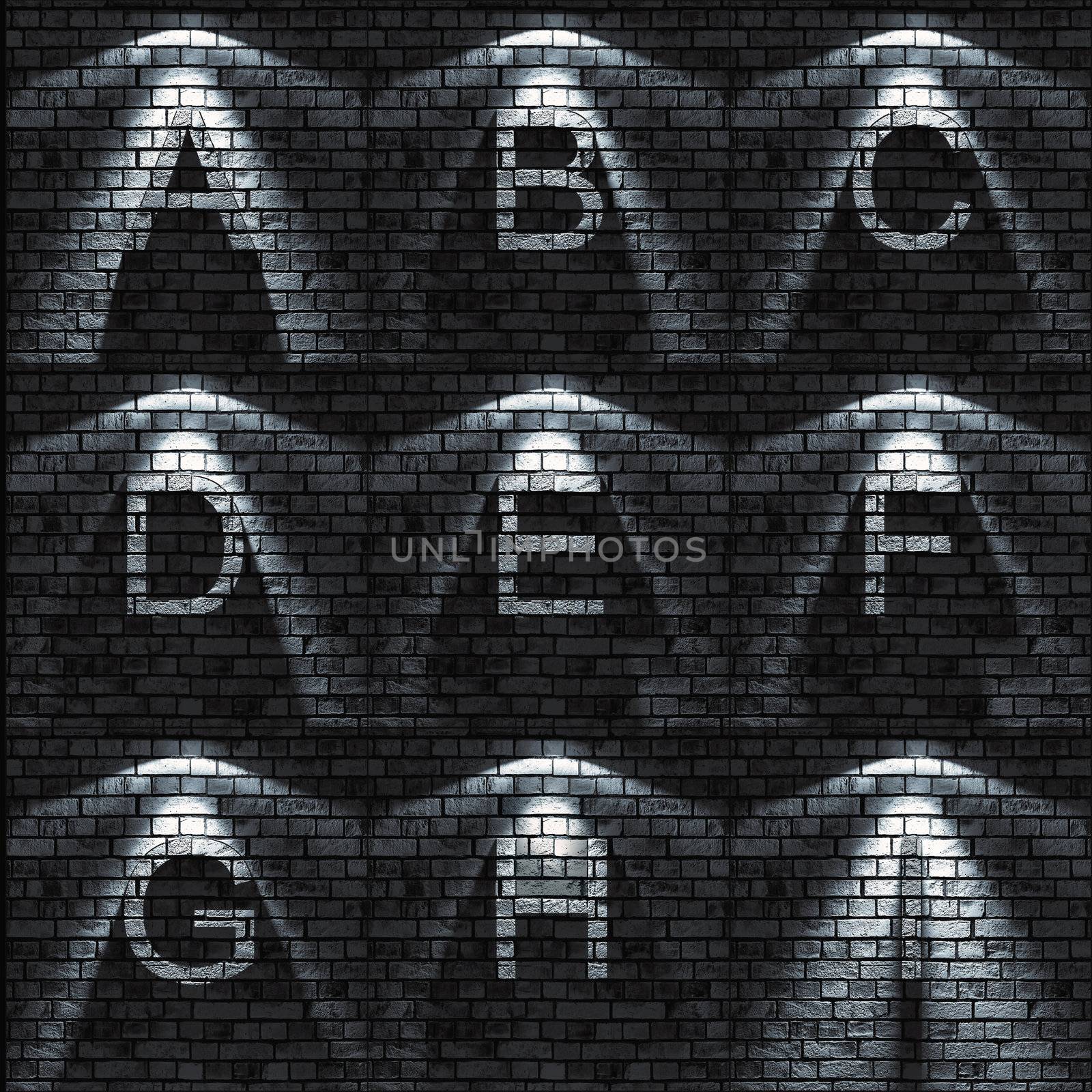 bumped Brick wall textured ABC set ( all sets containing letters, numbers, signs and symbols)
