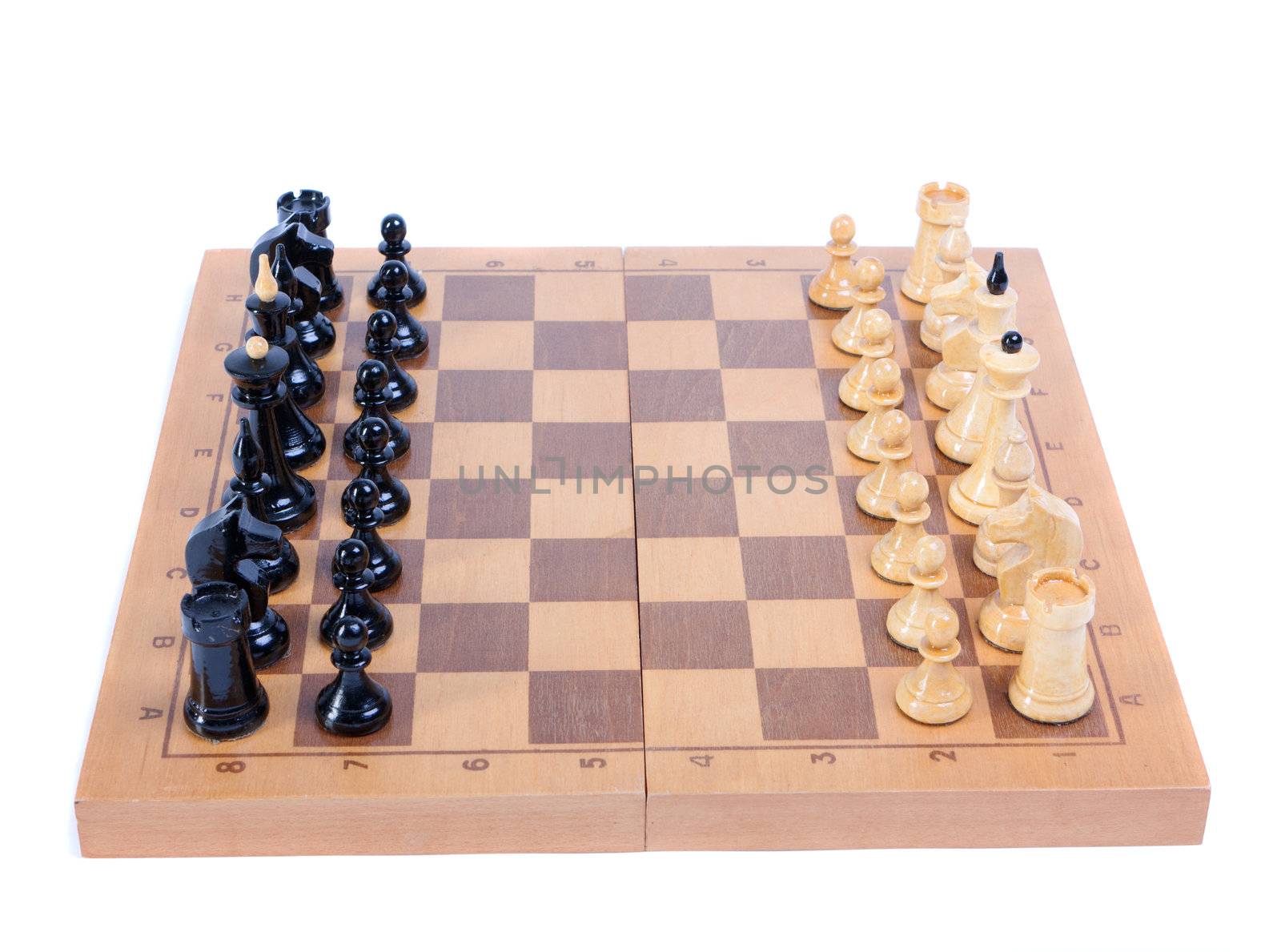 chess board isolated on the white background