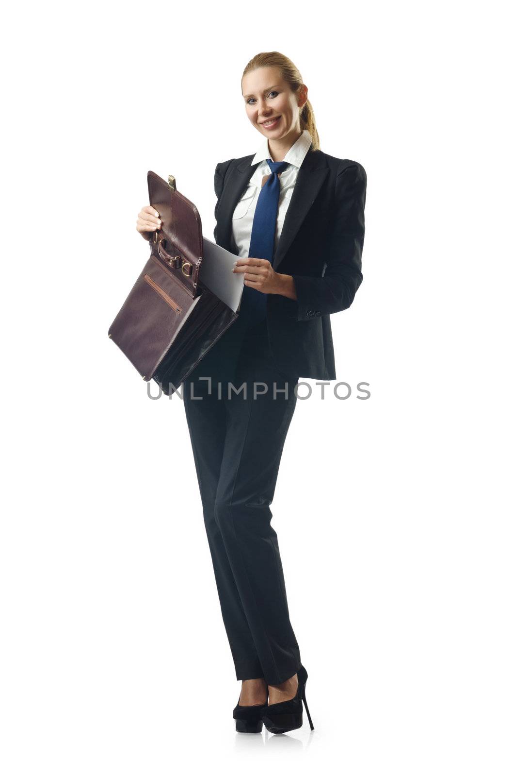 Young businesswoman with briefcase by Elnur