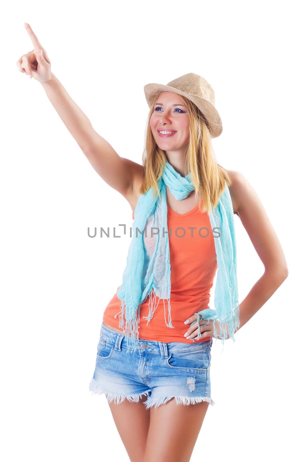 Happy attractive young woman ready for summer vacation by Elnur