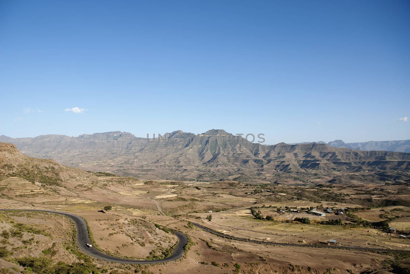 simien mountains landscape near lallibela ethiopia