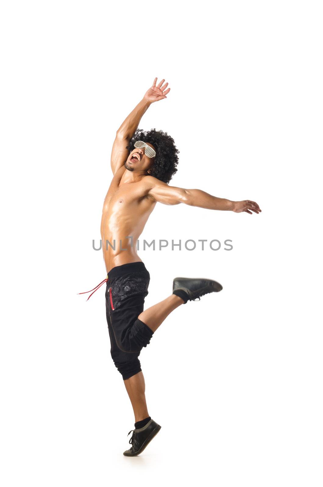Funny dancer isolated on the white by Elnur