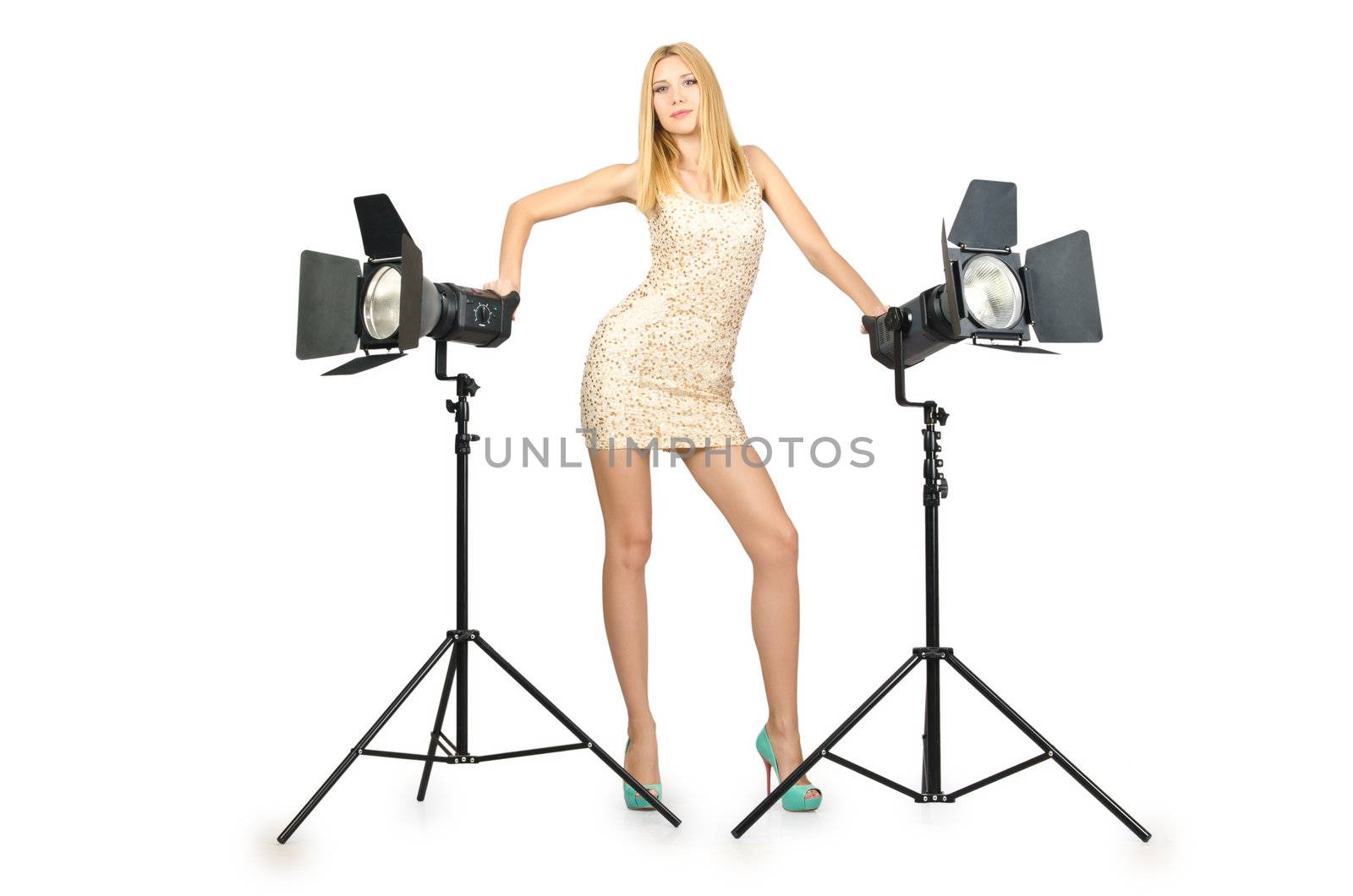 Attrative woman in photo studio by Elnur