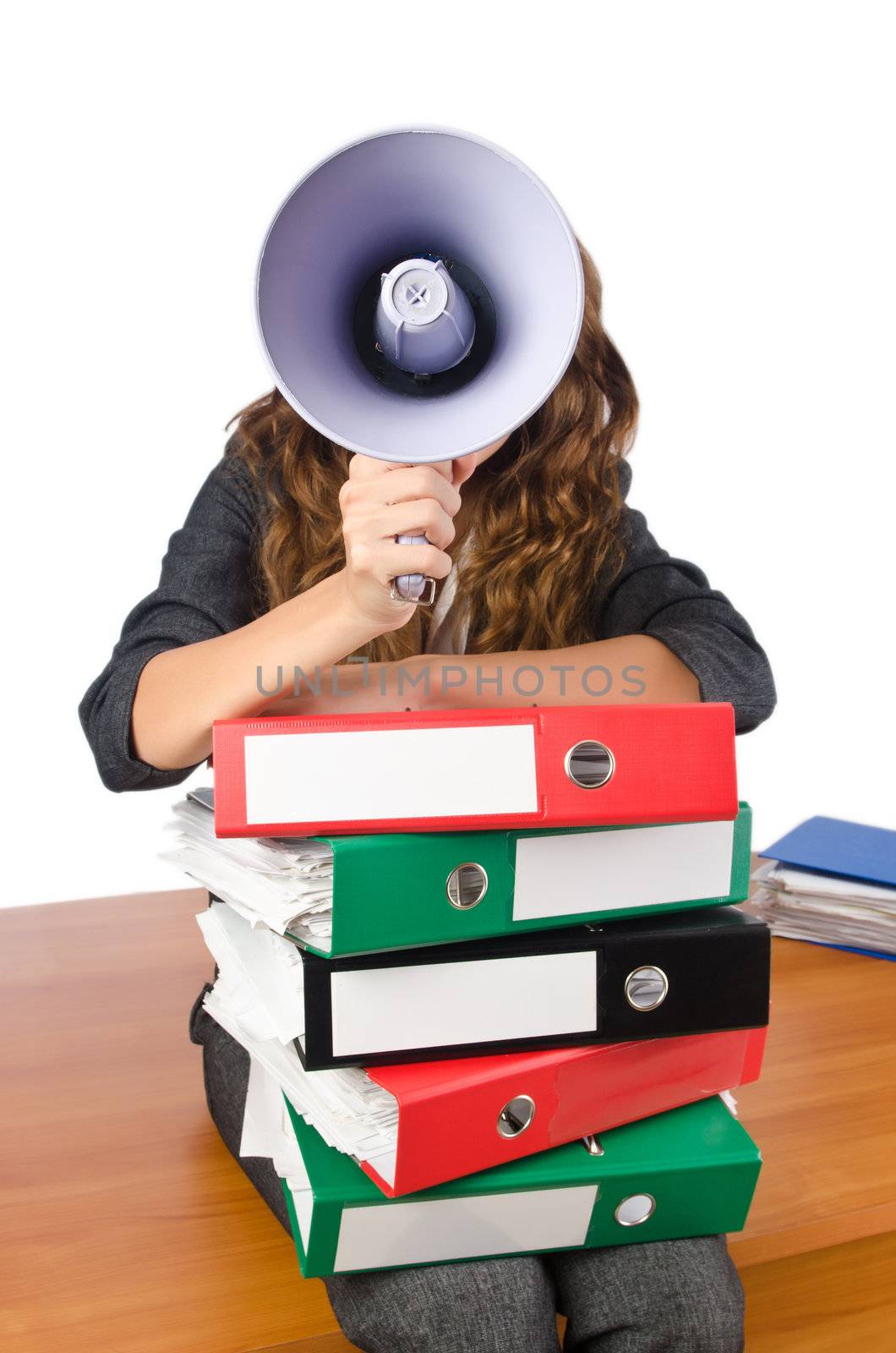 Busy woman worker in the office