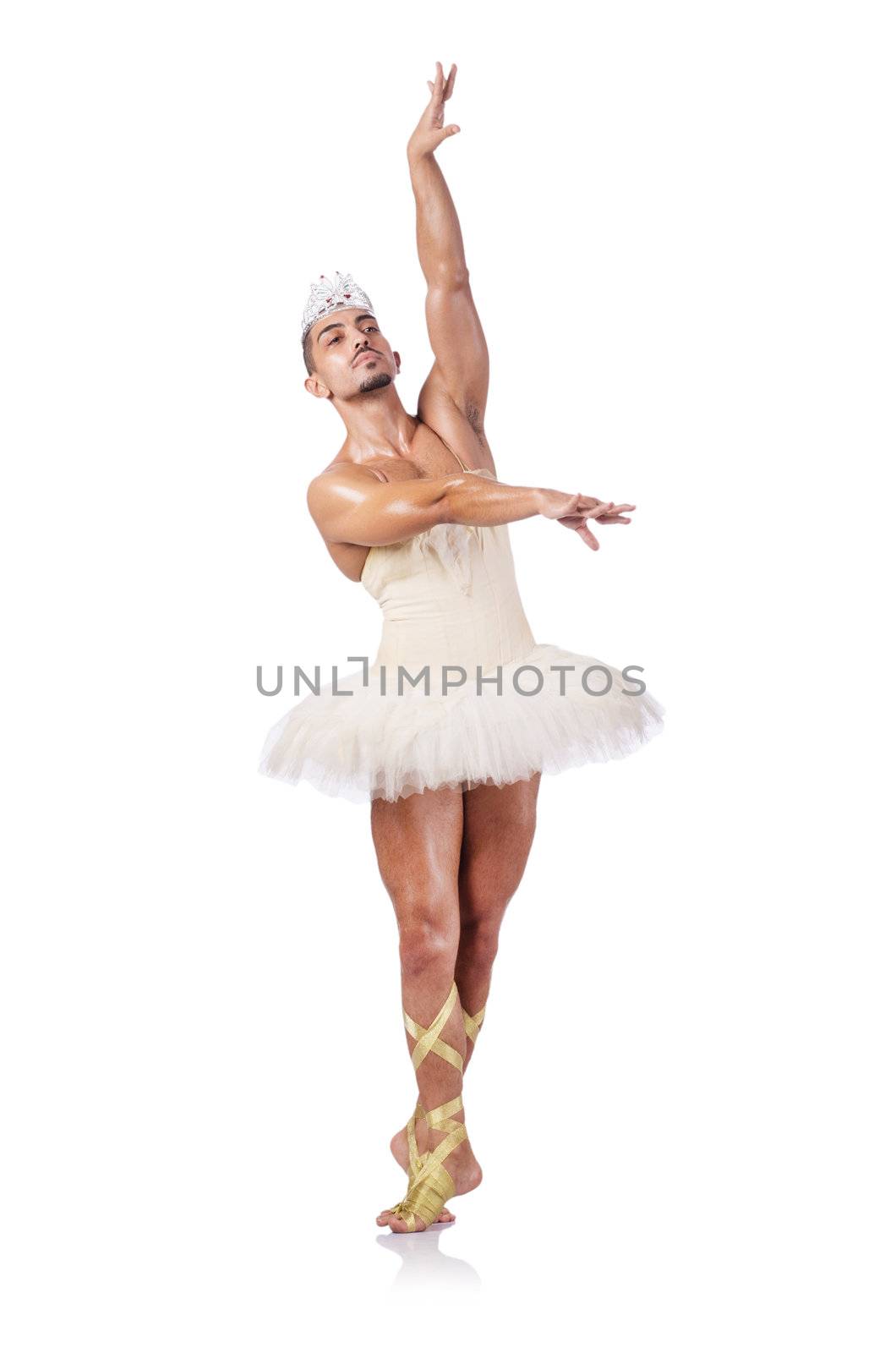 Muscular ballet performer in funny concept by Elnur