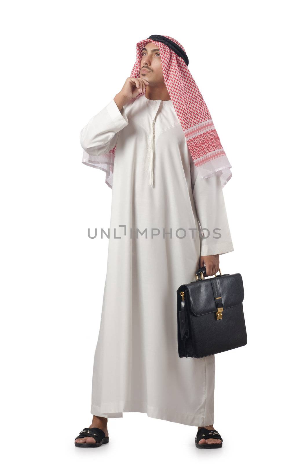 Diversity concept with arab on white