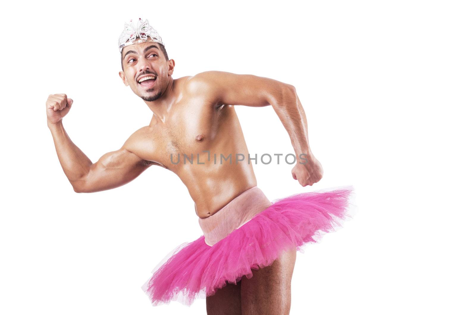 Muscular ballet performer in funny concept by Elnur