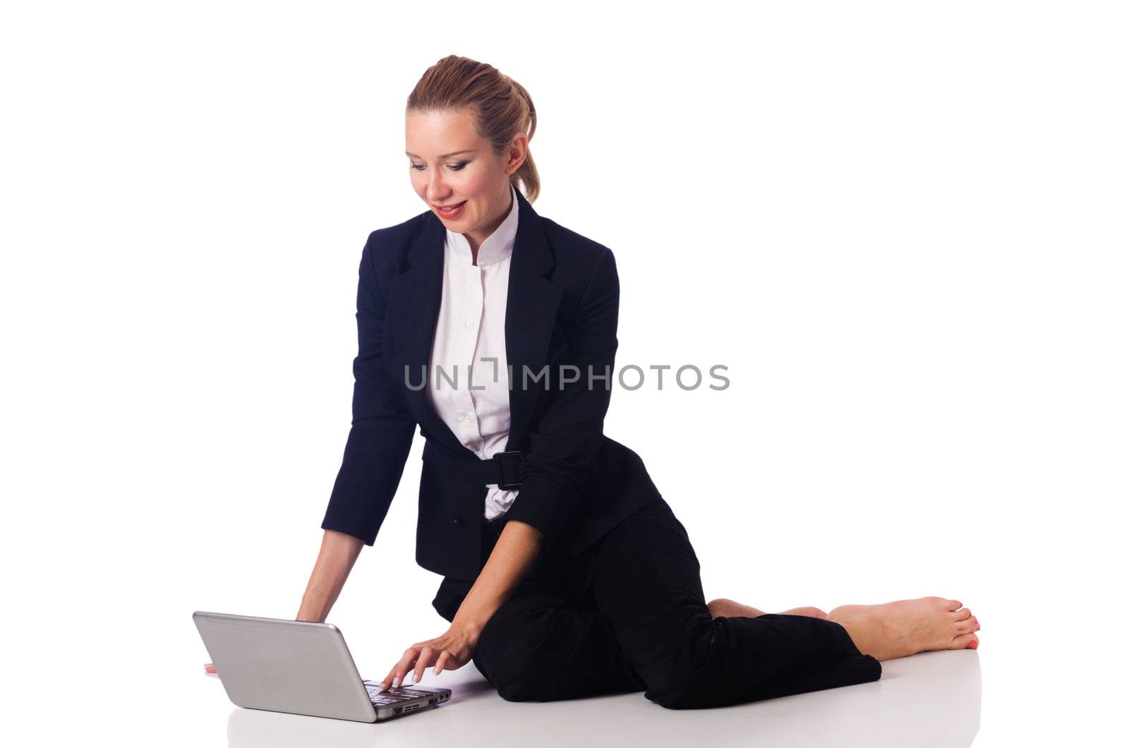Woman businesswoman working on laptop by Elnur