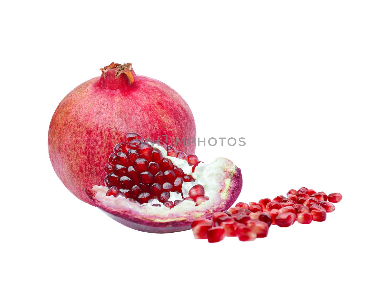 Pomegranate isolated on white background