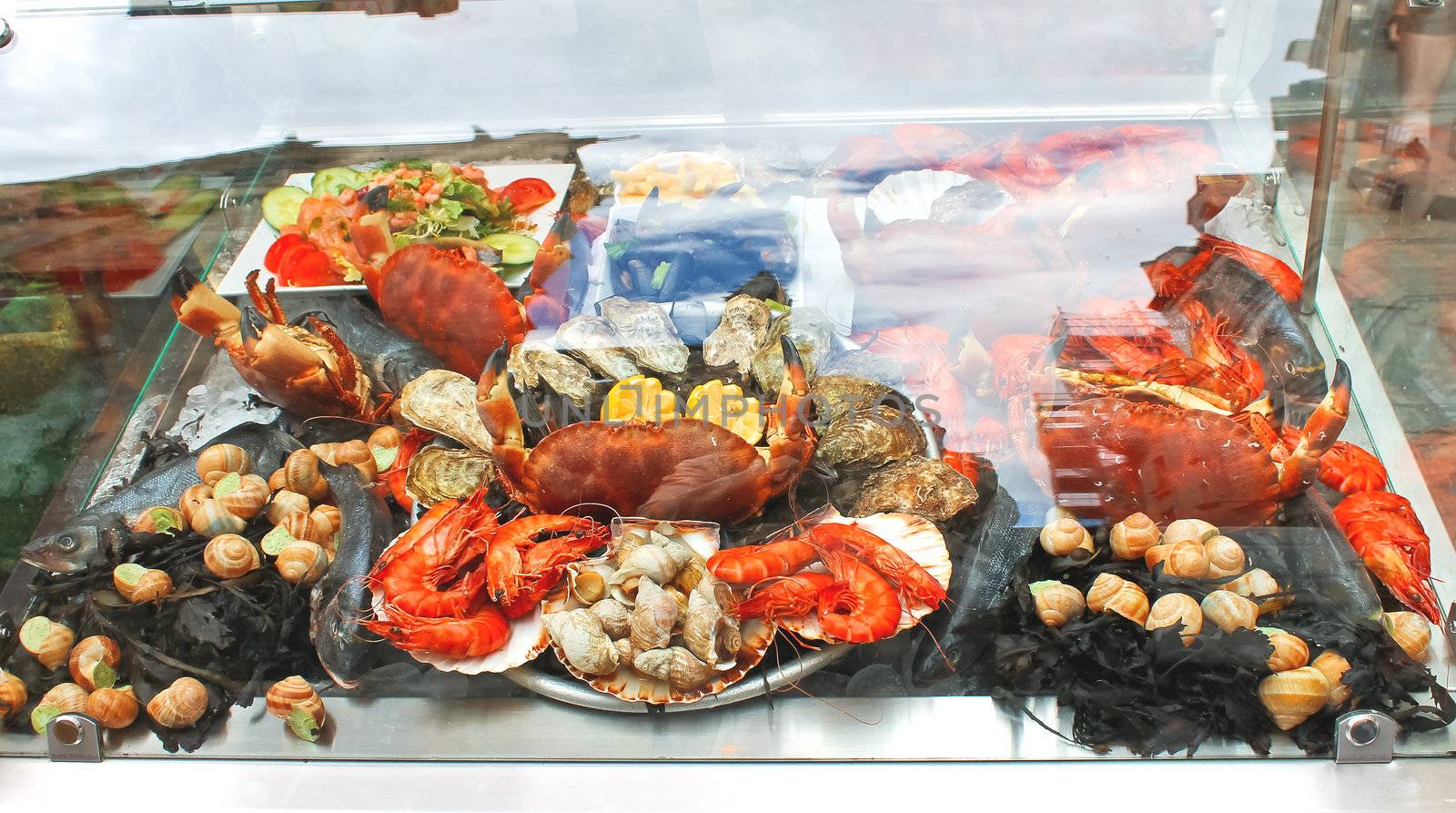 Seafood on display in the restaurant. by NickNick