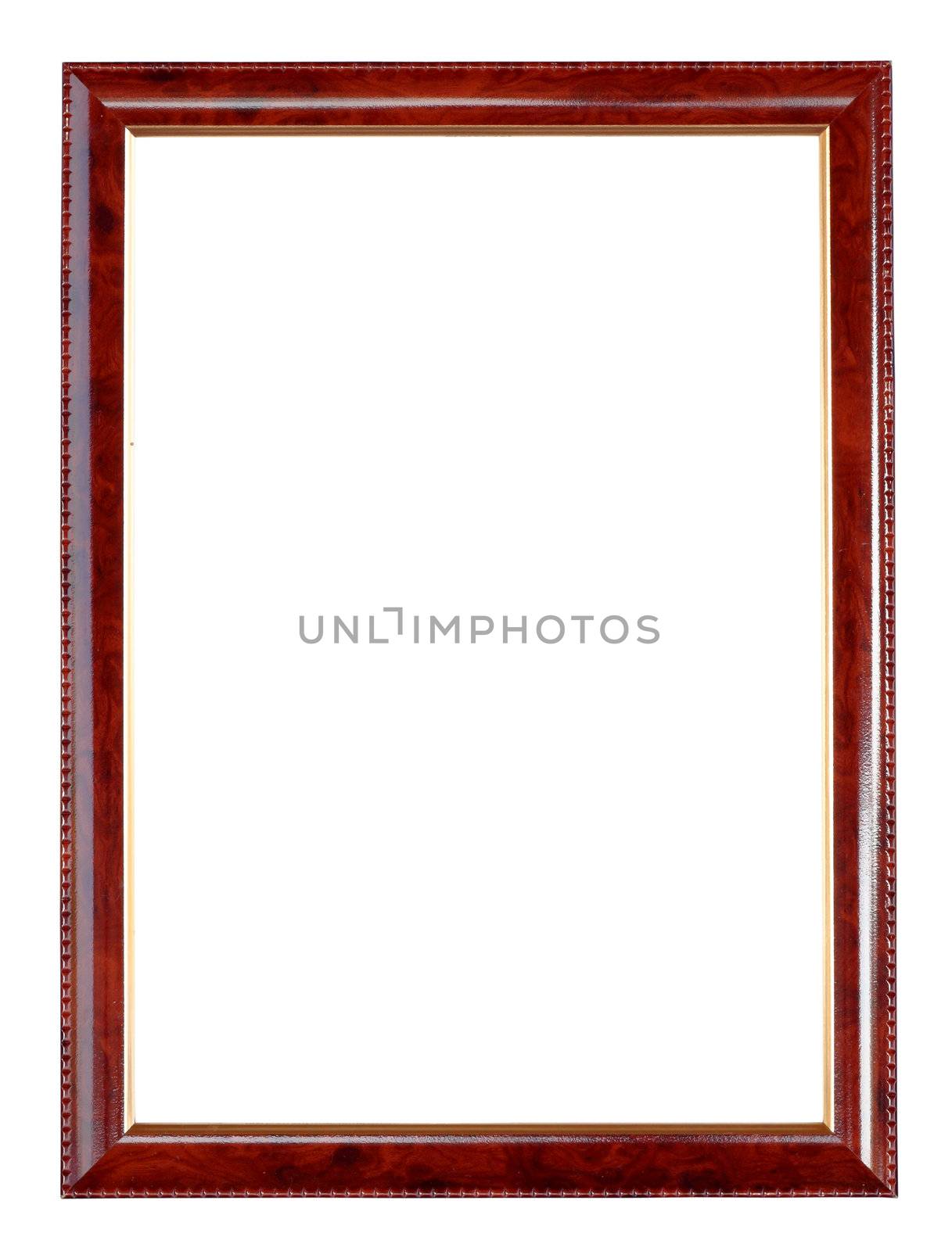 wooden frame on white background