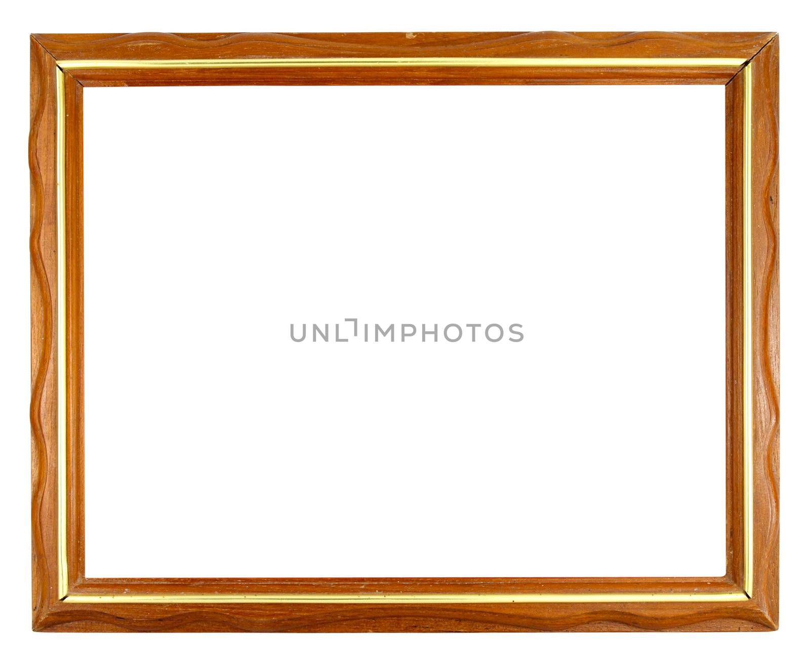 old wood frame picture on white background by geargodz