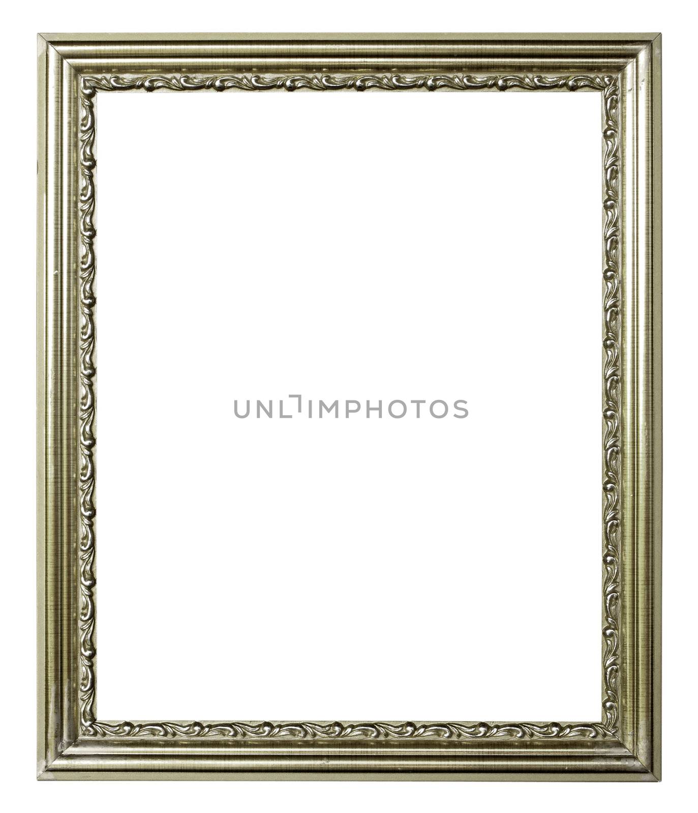 silver picture frame on white background