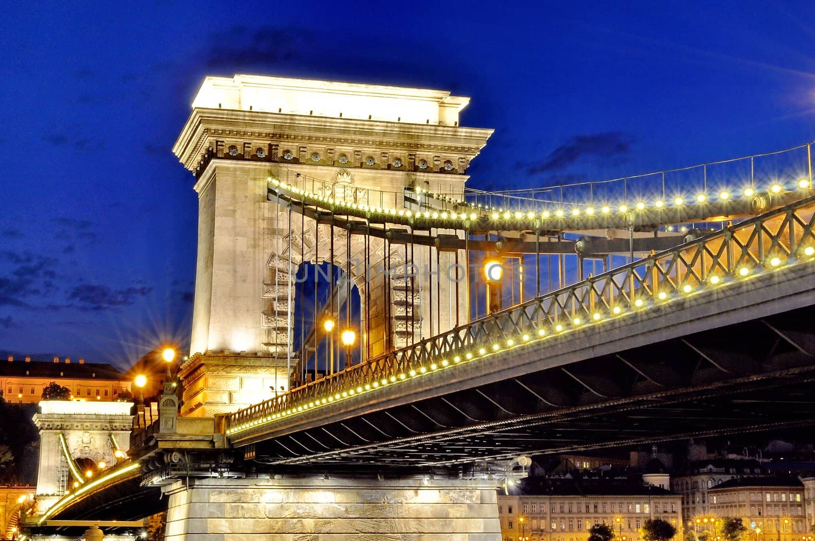 Chain Bridge of Budapest city by anderm