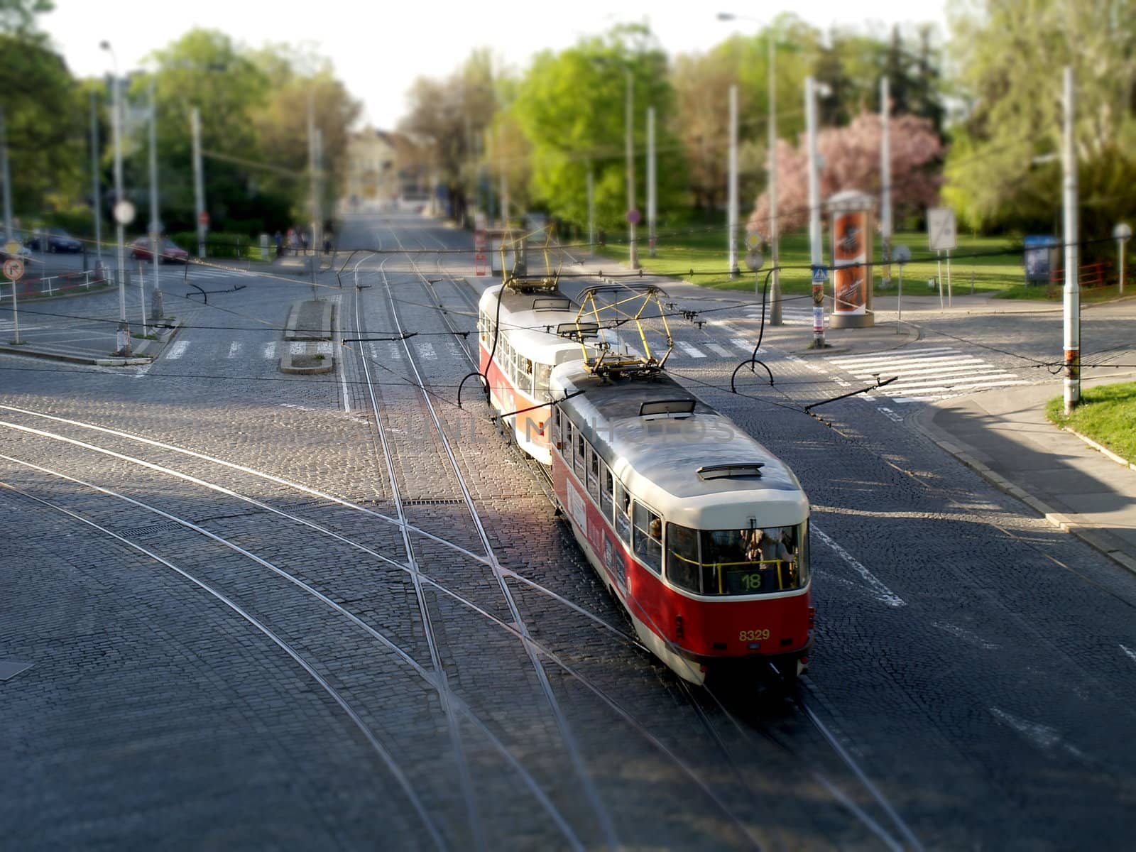 Tram in Prague (tilt shift) by anderm