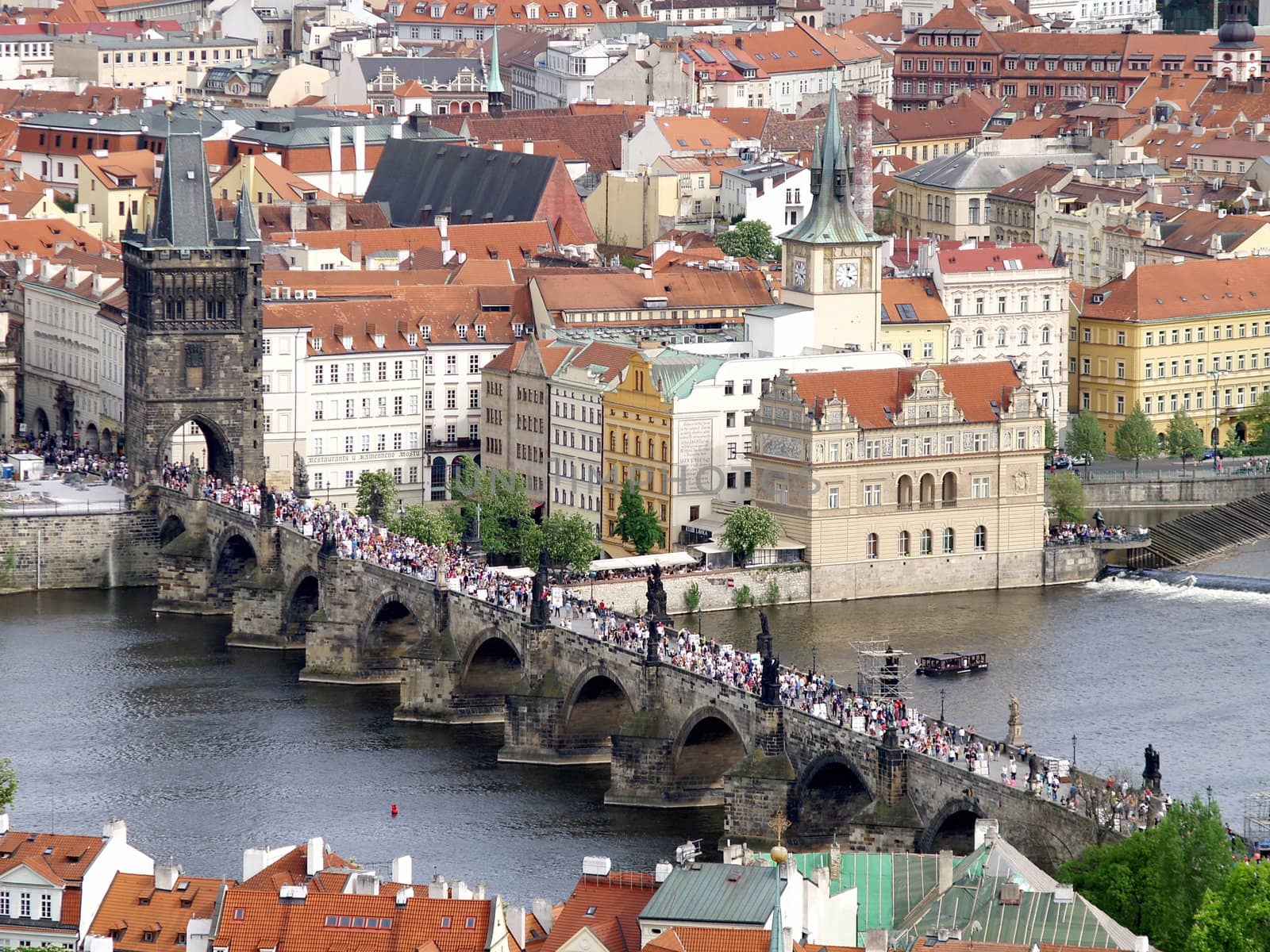 Charles bridge of Prague from above