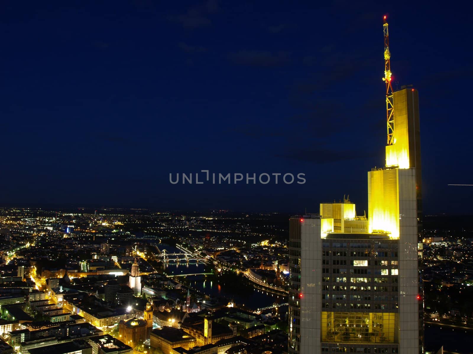 Nightscene of Frankfurt city by anderm