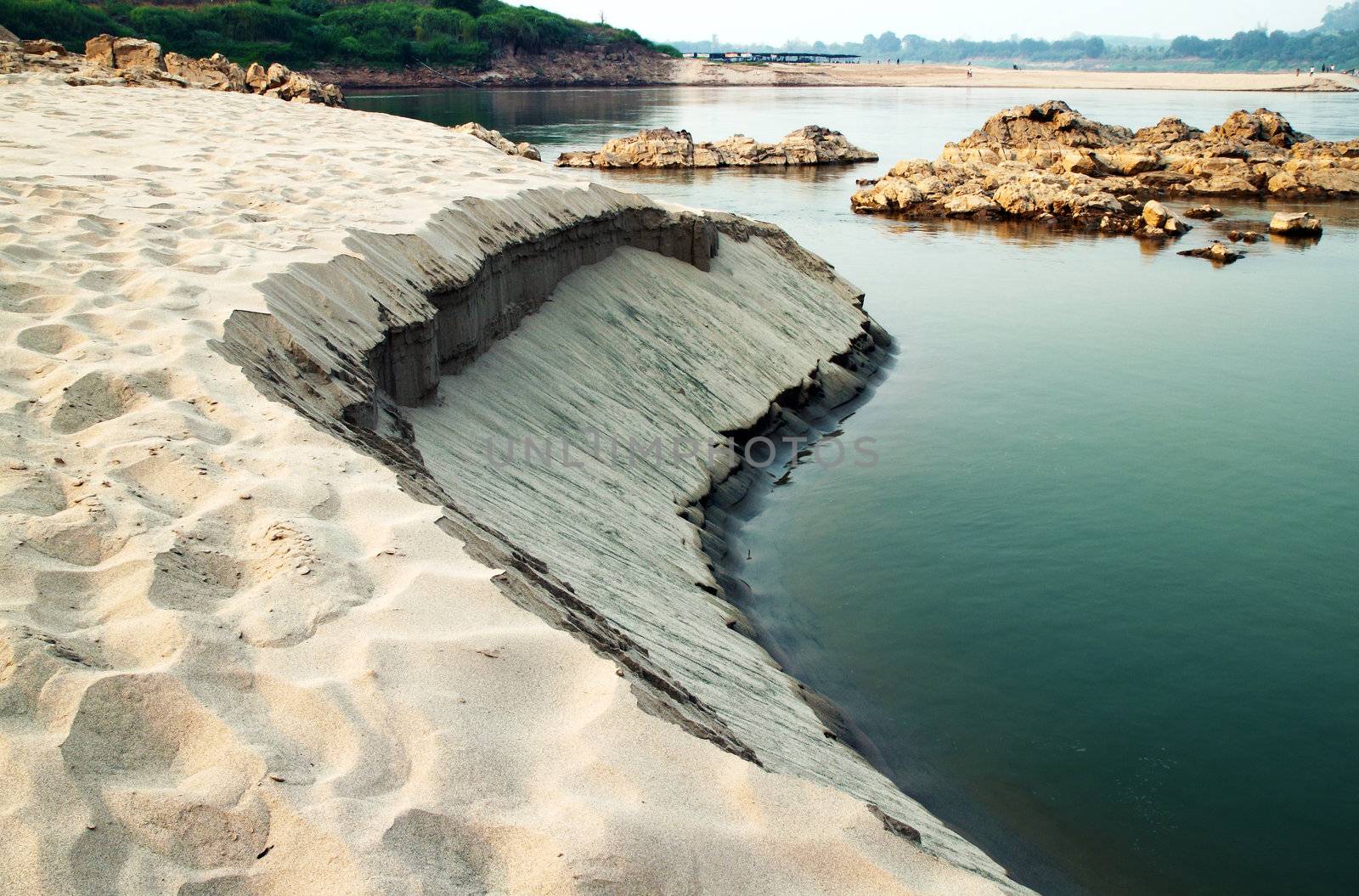 Sand of the Mekong River take from  Kaeng Kood Koo of Chiangkhan by geargodz