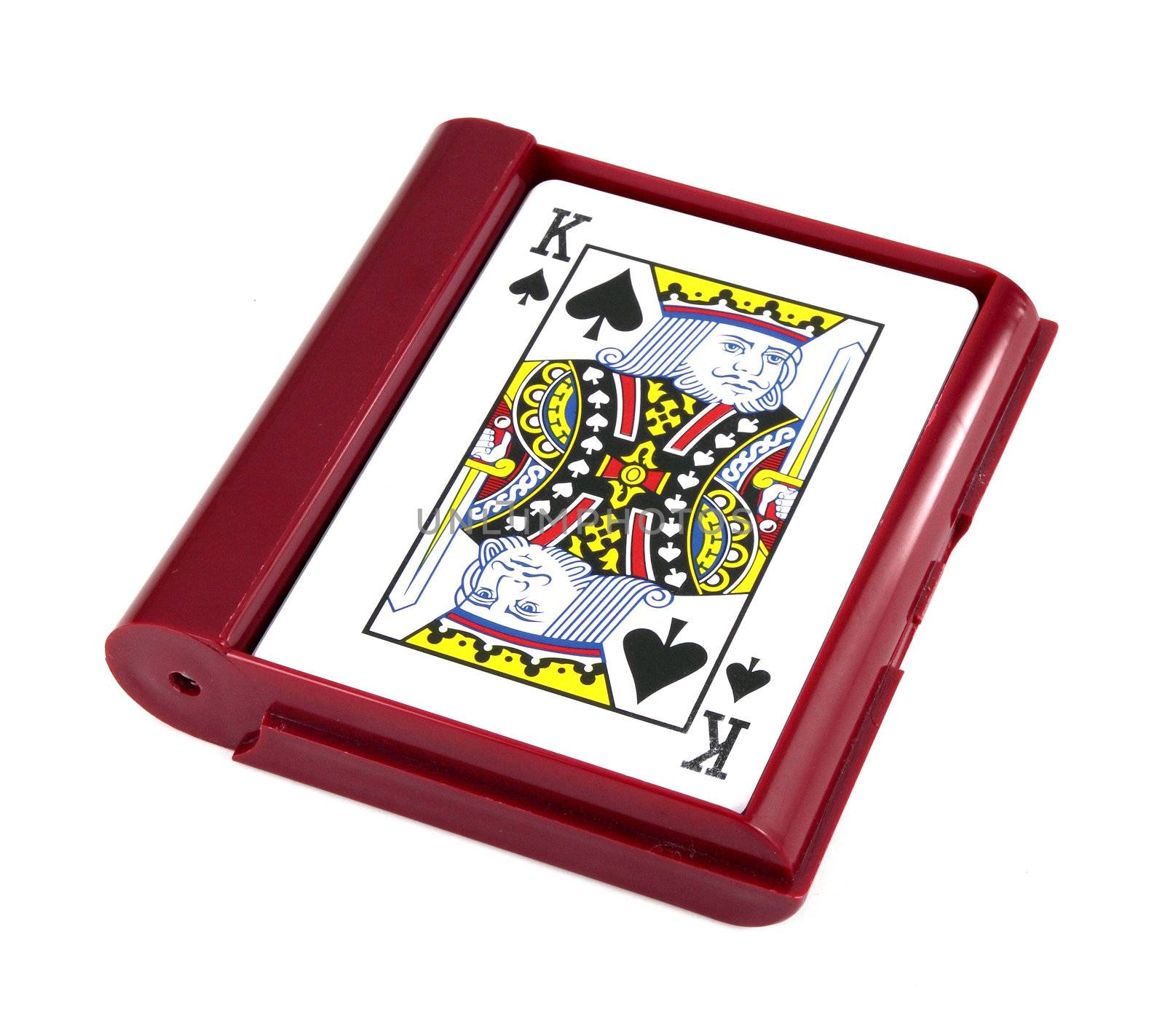 playing cards in box on white background by geargodz