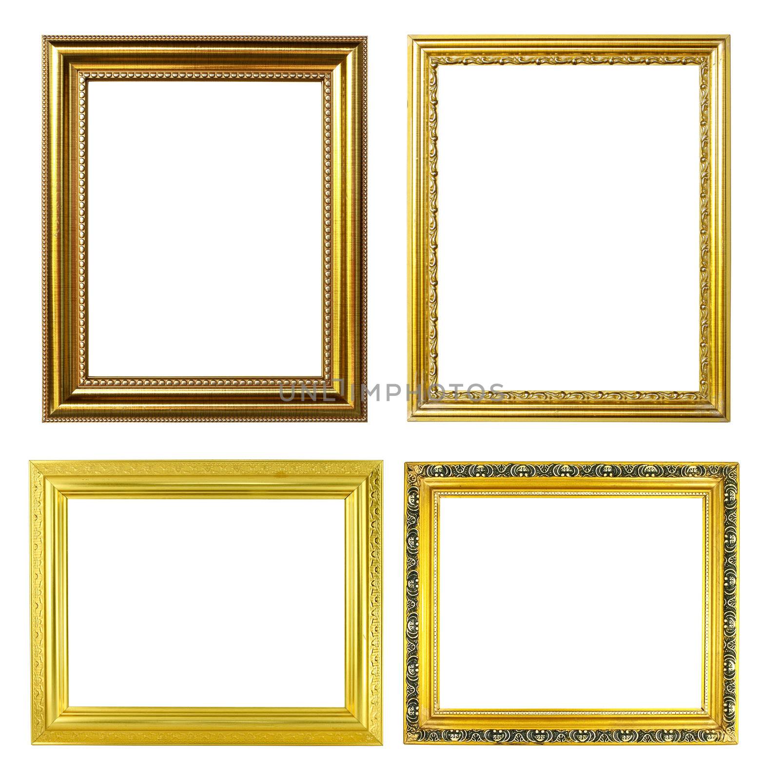 4 golden frame on white background by geargodz