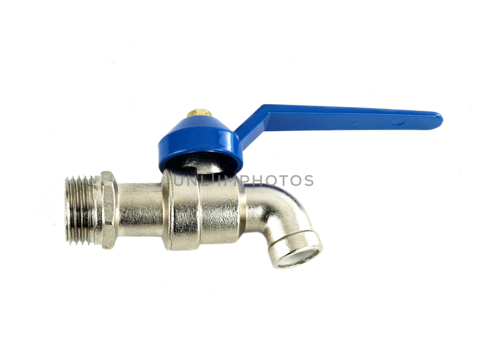 Water valve on white background