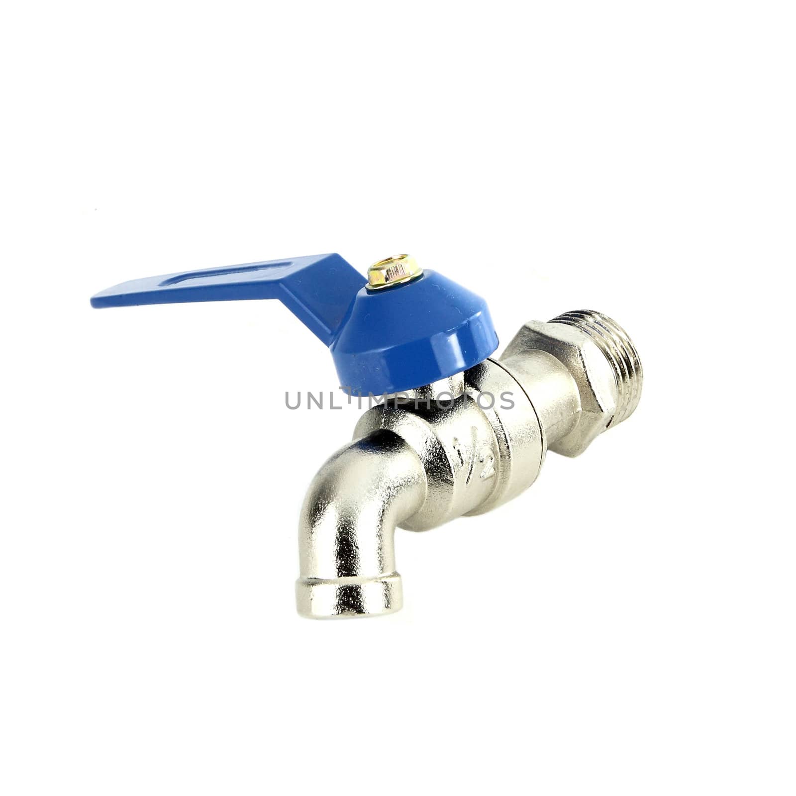 Water valve on white background