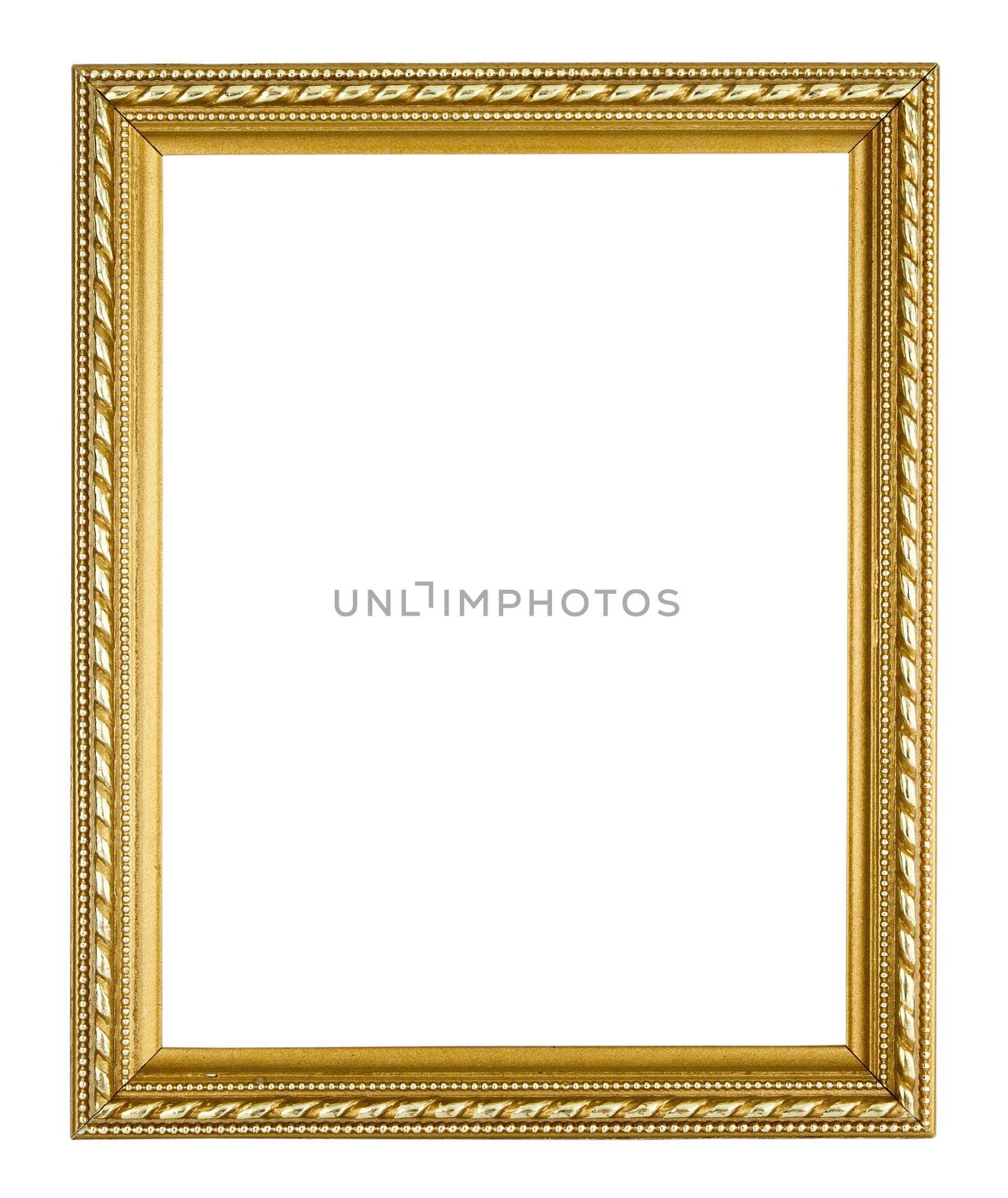 golden picture frame on white background by geargodz