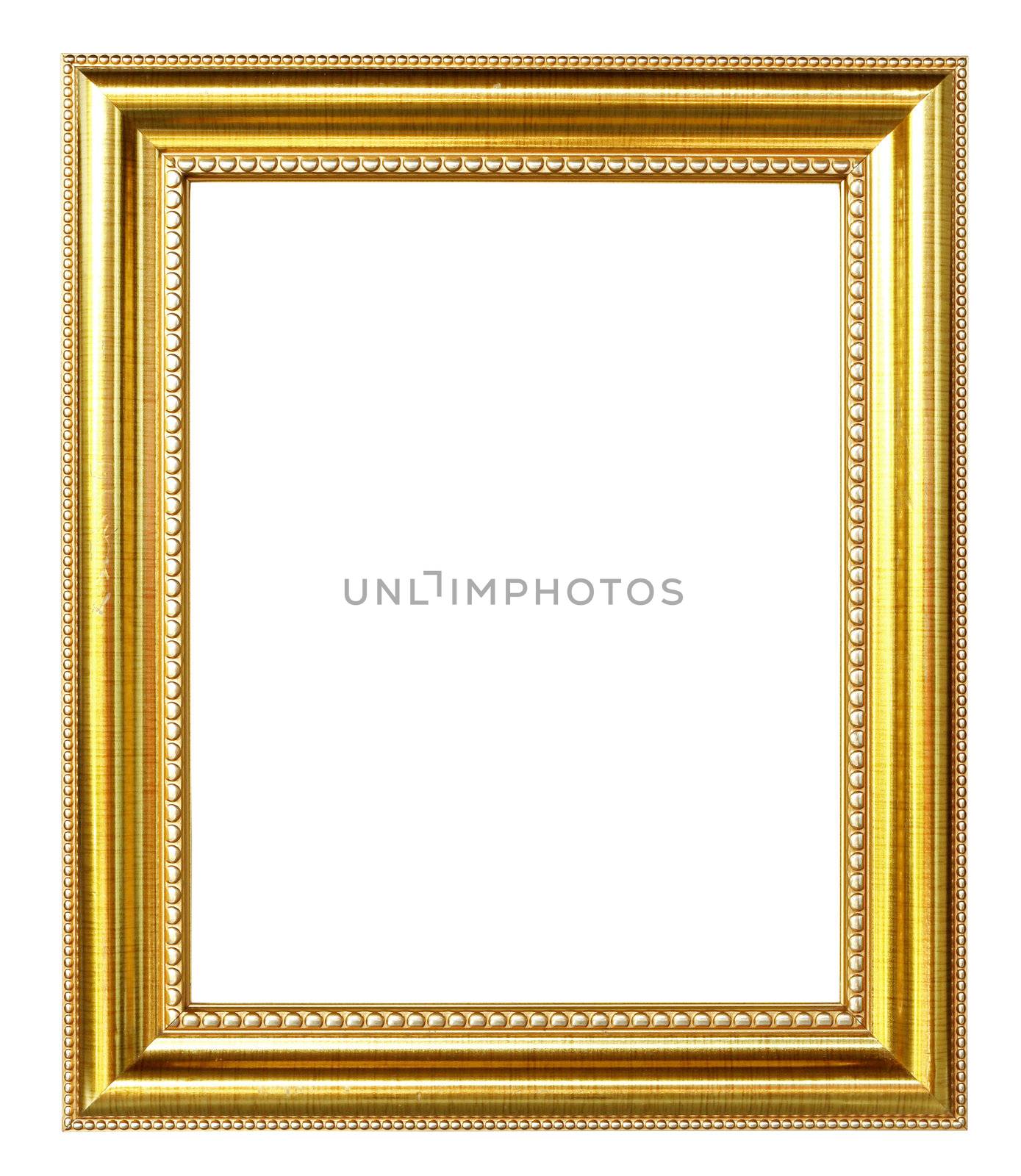 golden picture frame on white background