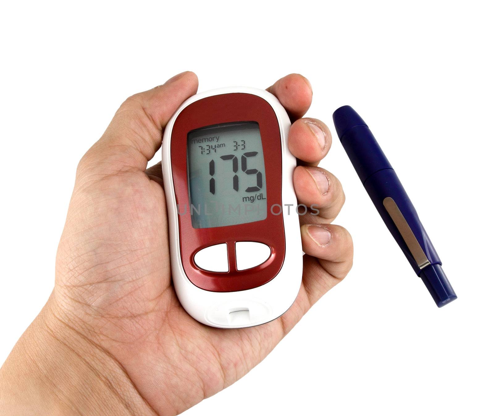 Glucometer showing a bad result in the display