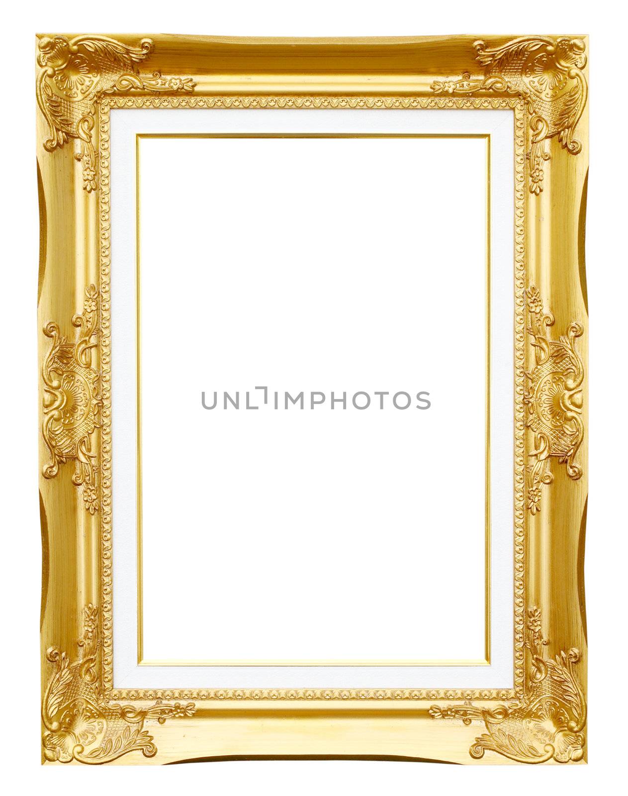 golden frame picture on white background by geargodz