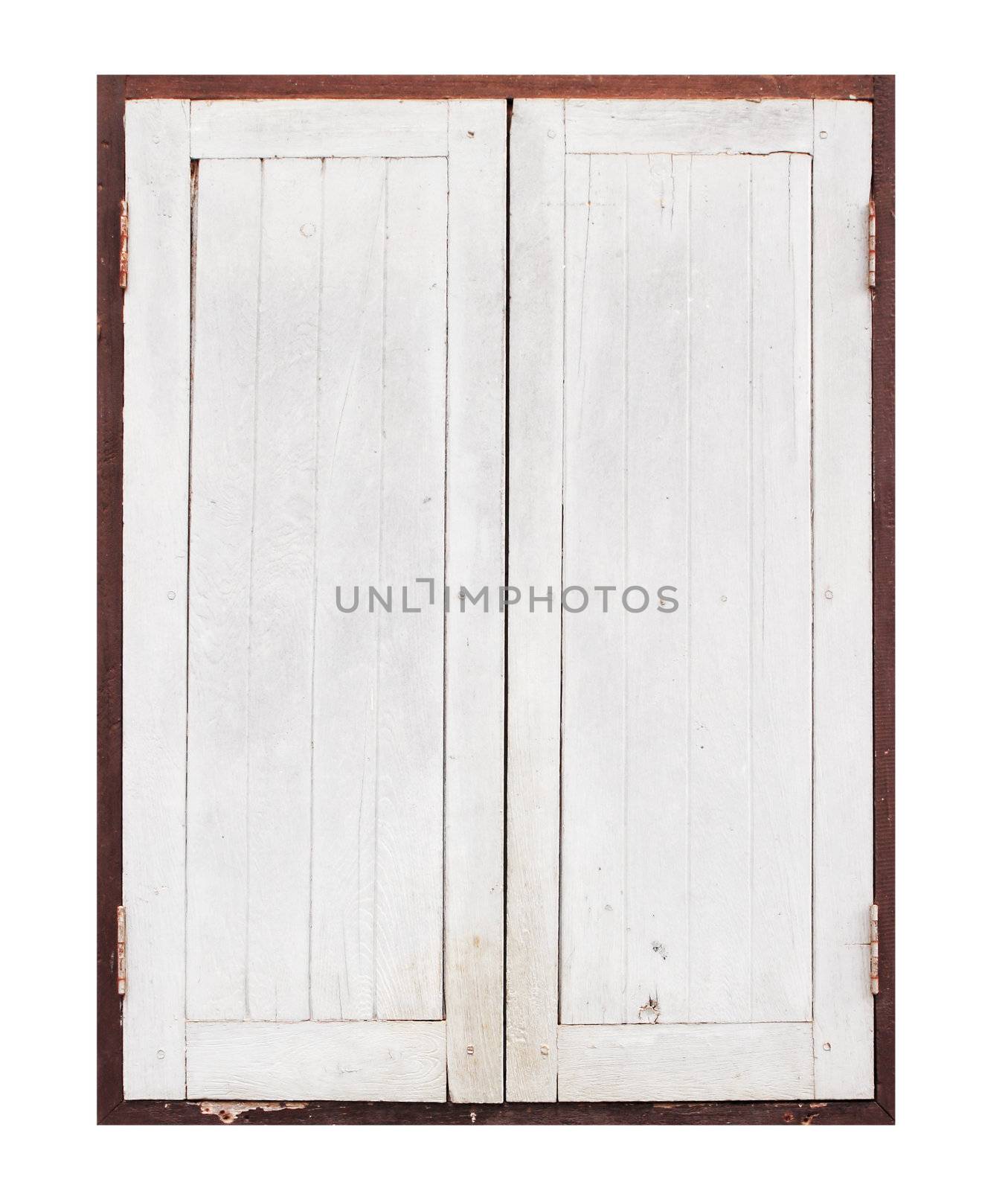 old wooden window on white blackground by geargodz