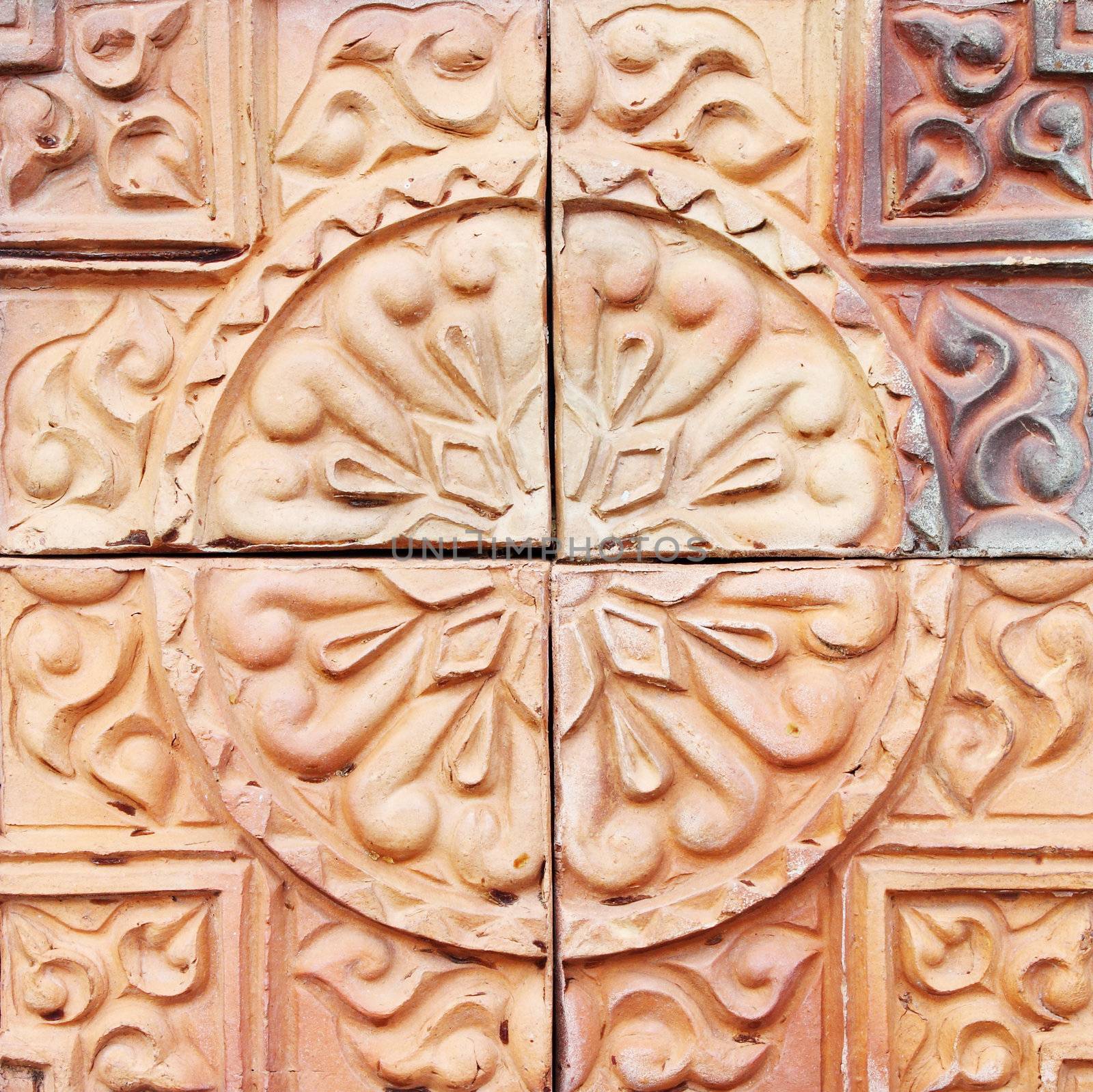 close up buddha texture tile wall