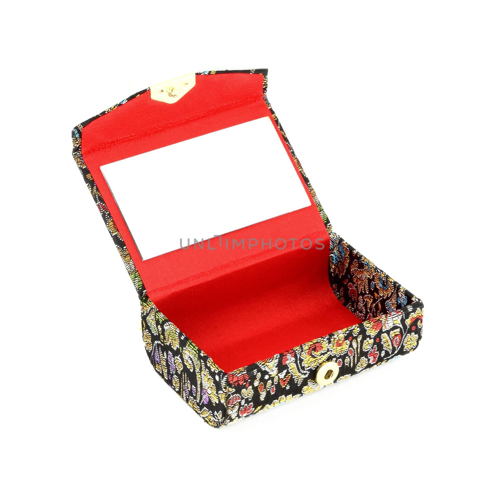 open small box with mirror inside