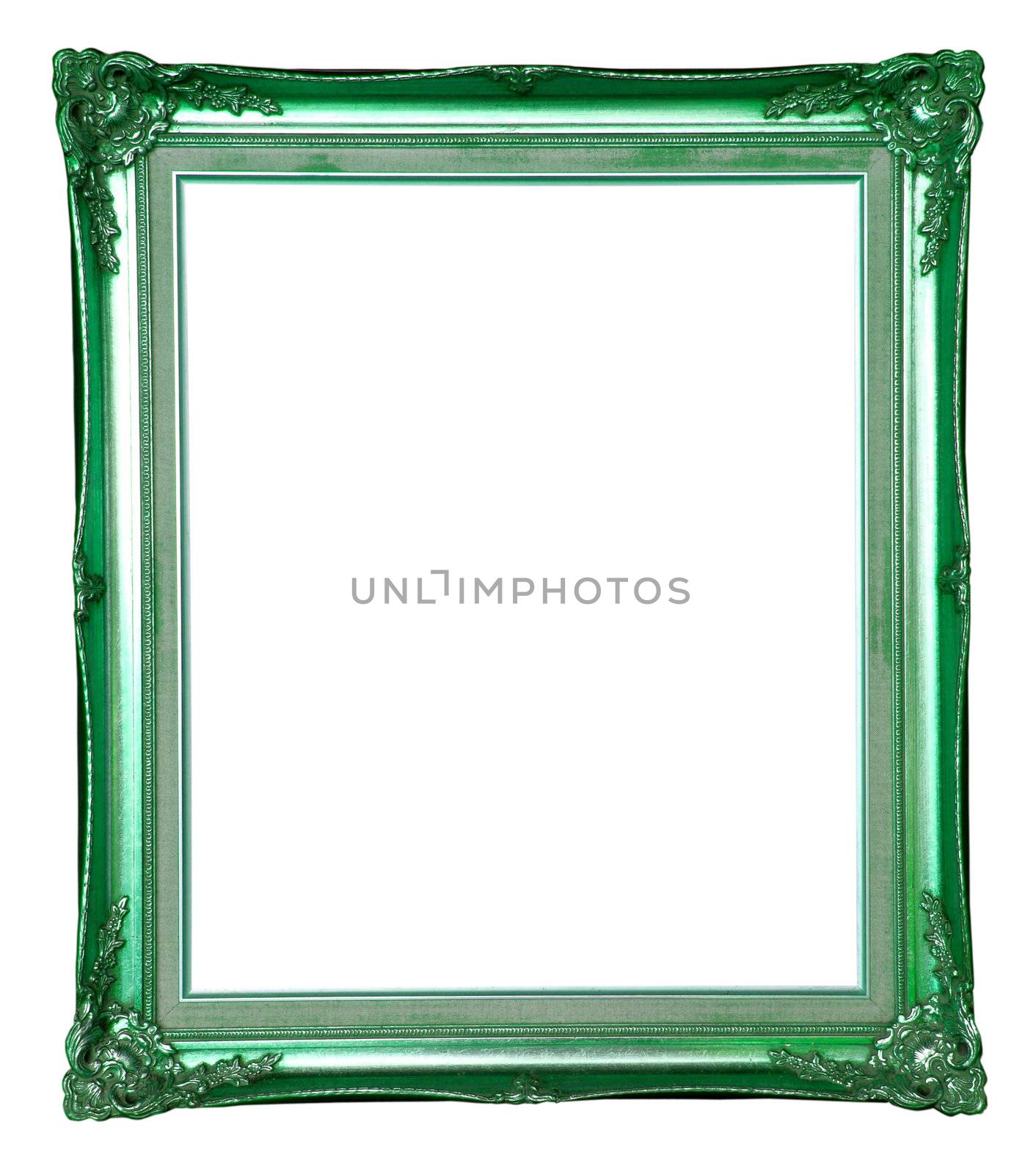 old green frame isolated on white