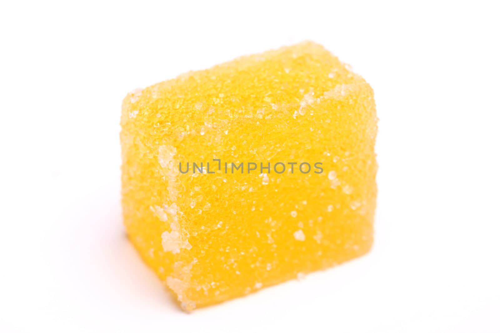 Delicious yellow marmalade isolated on a white