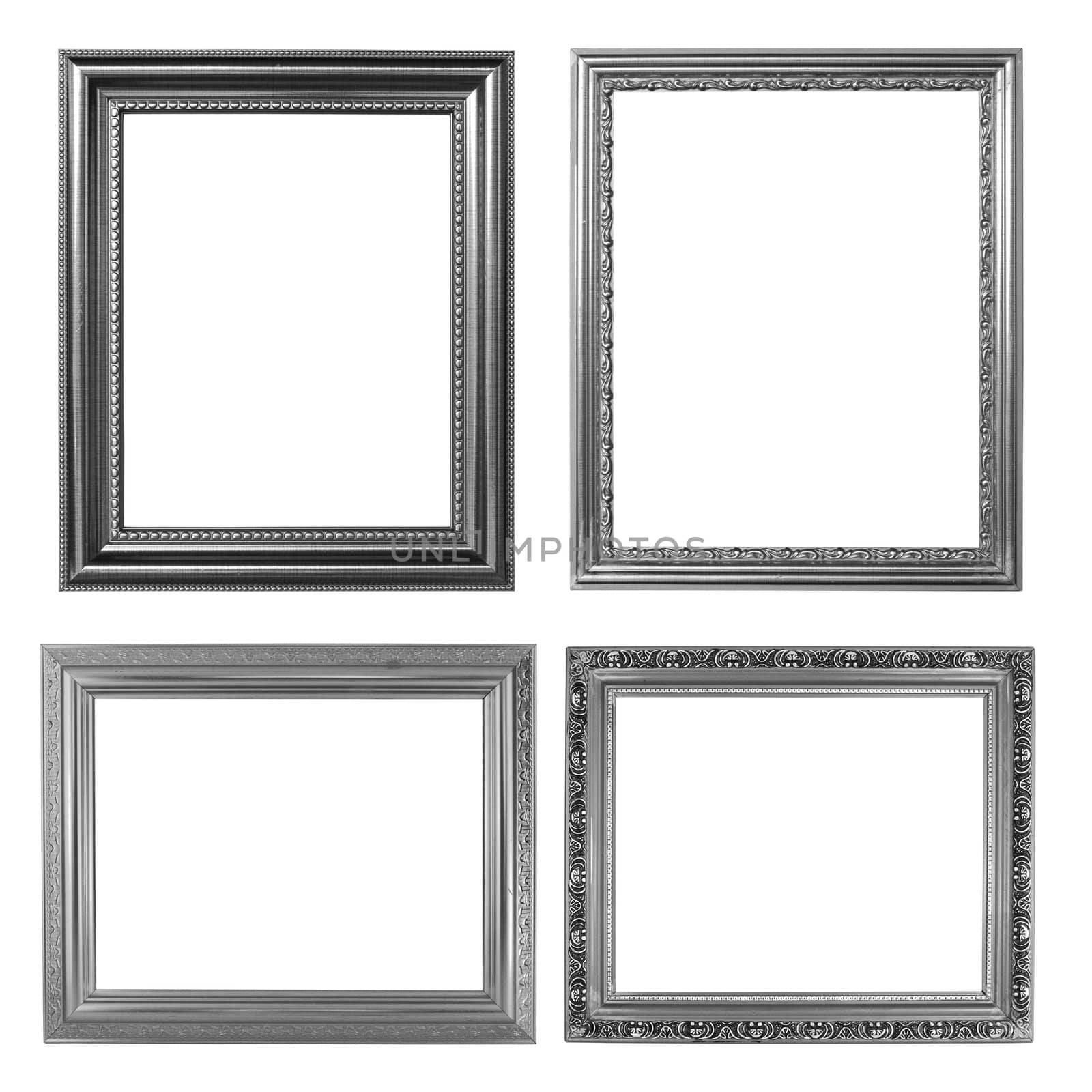 4 silver frame on white background by geargodz