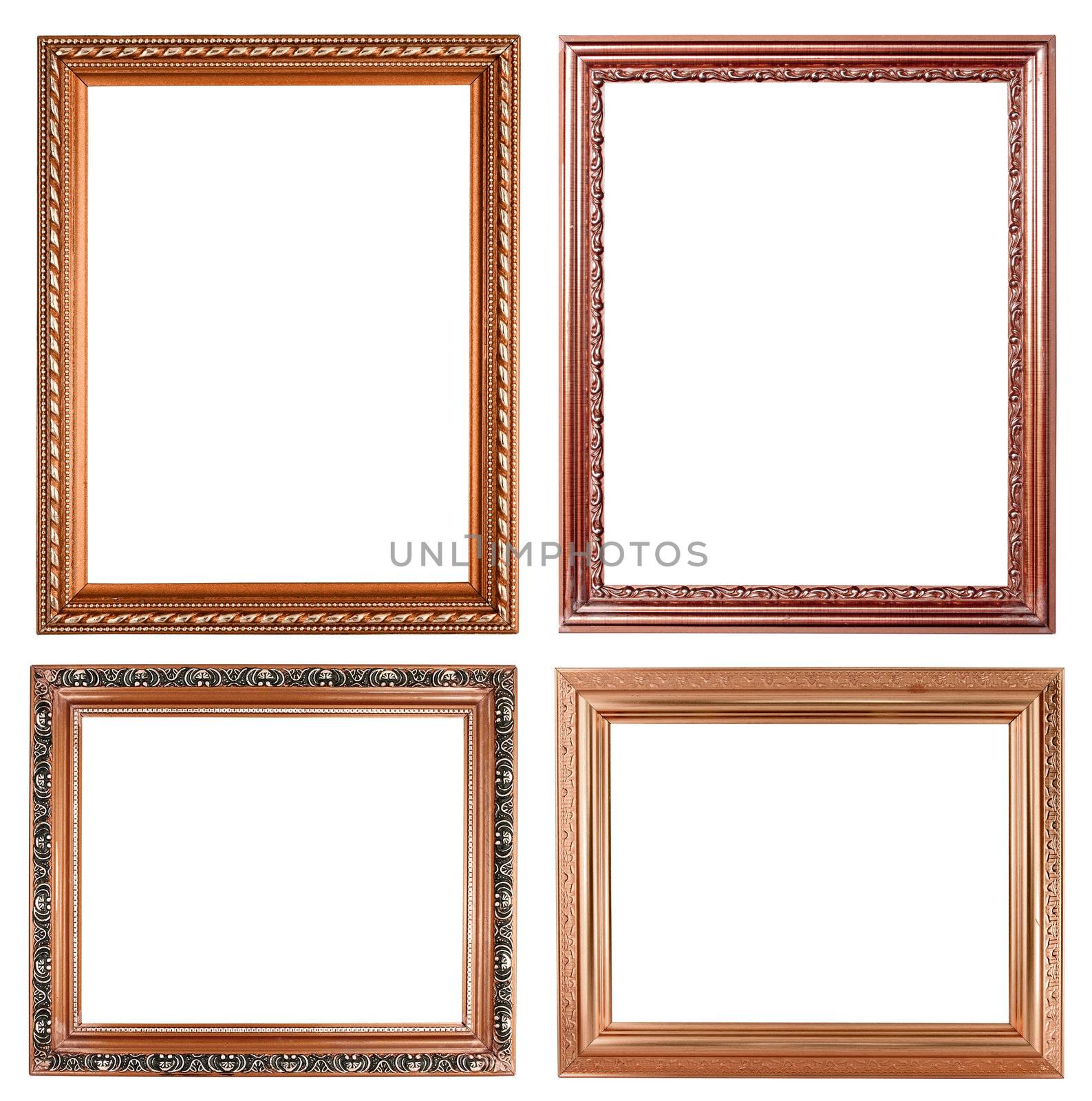 4 copper picture on white background