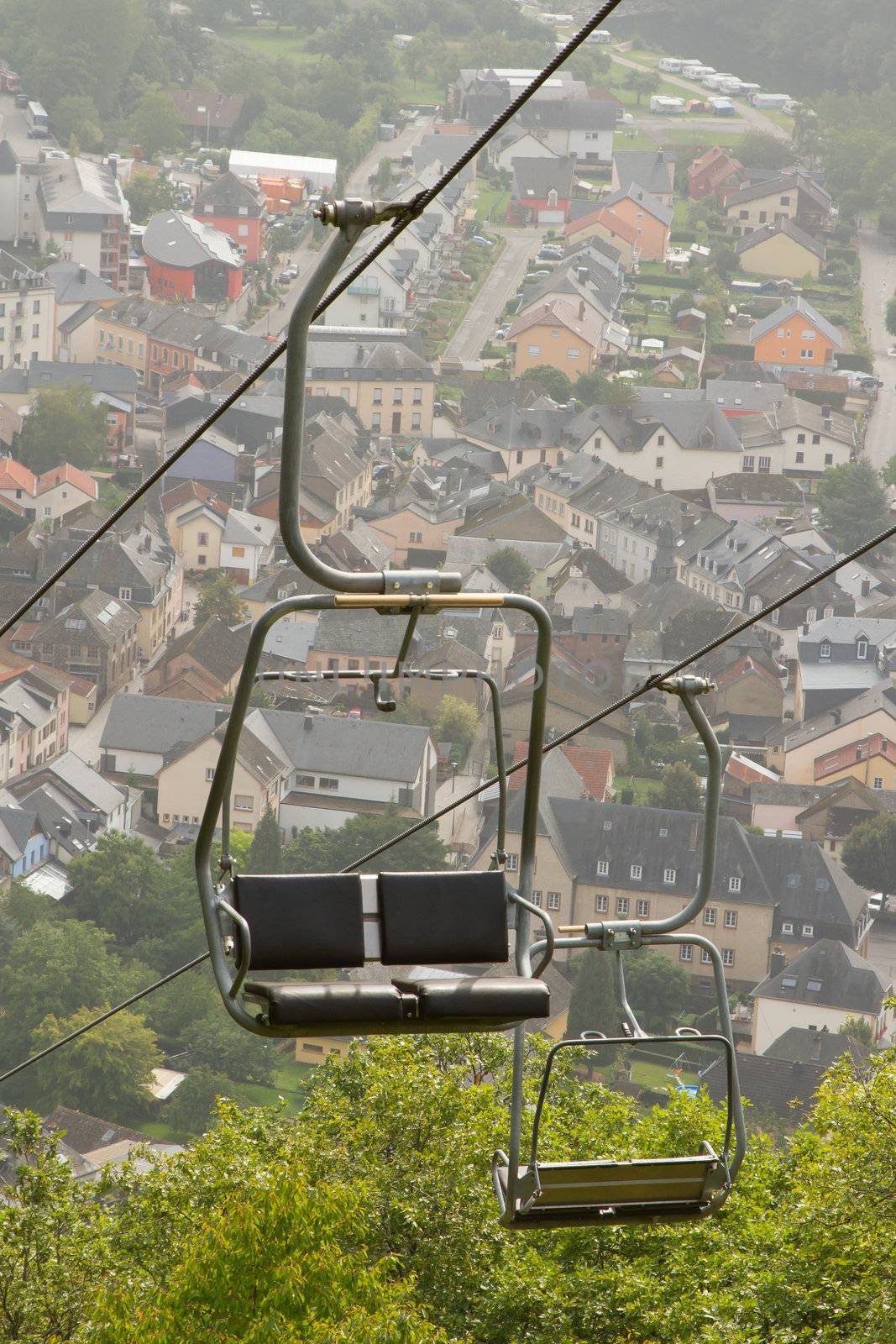 A ski lift chair in the city of Vianden (Luxembourg)