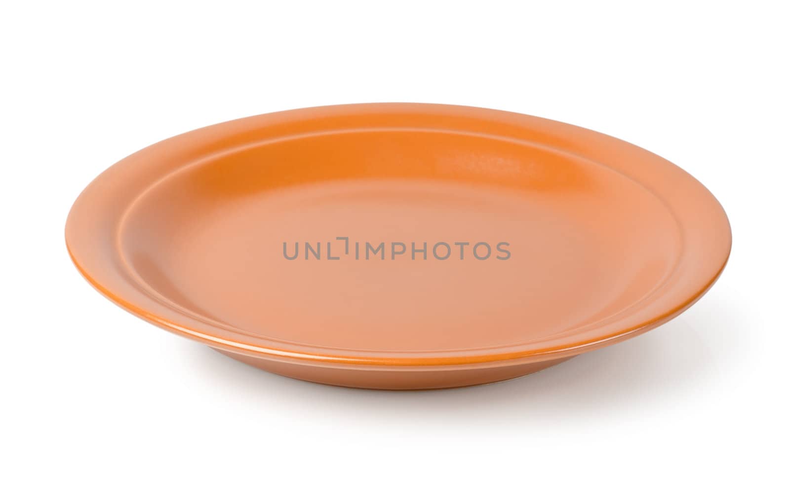 Brown plate isolated on white background. Clipping Path