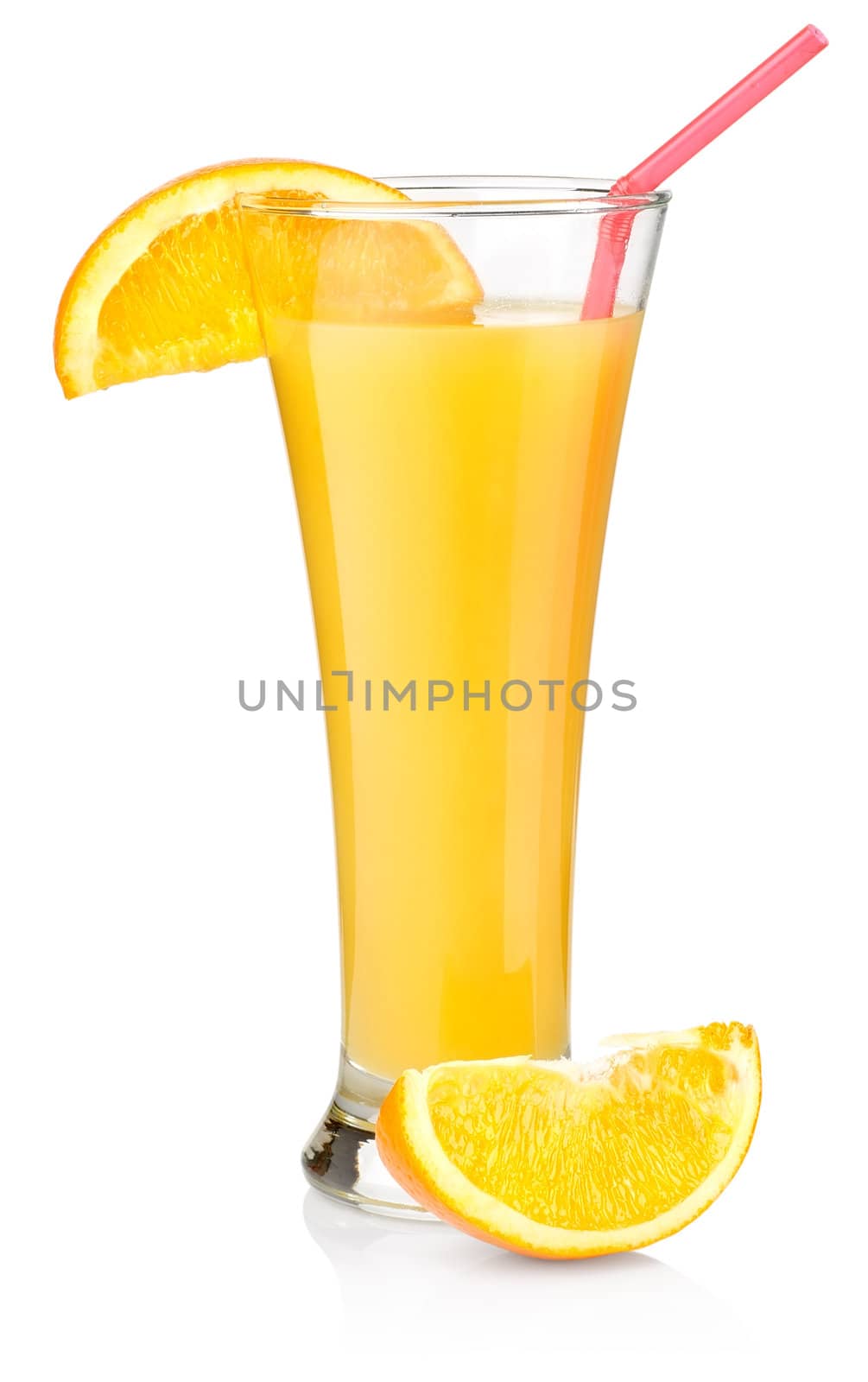 Orange juice in a tall glass by Givaga