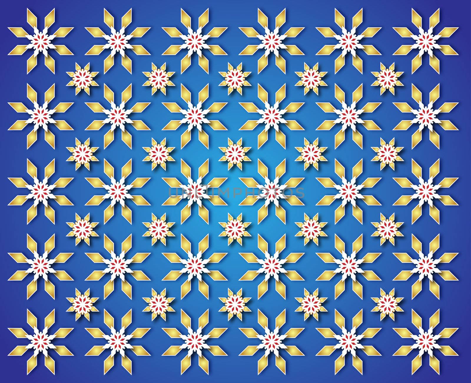Christmas blue background with gold shaded Star